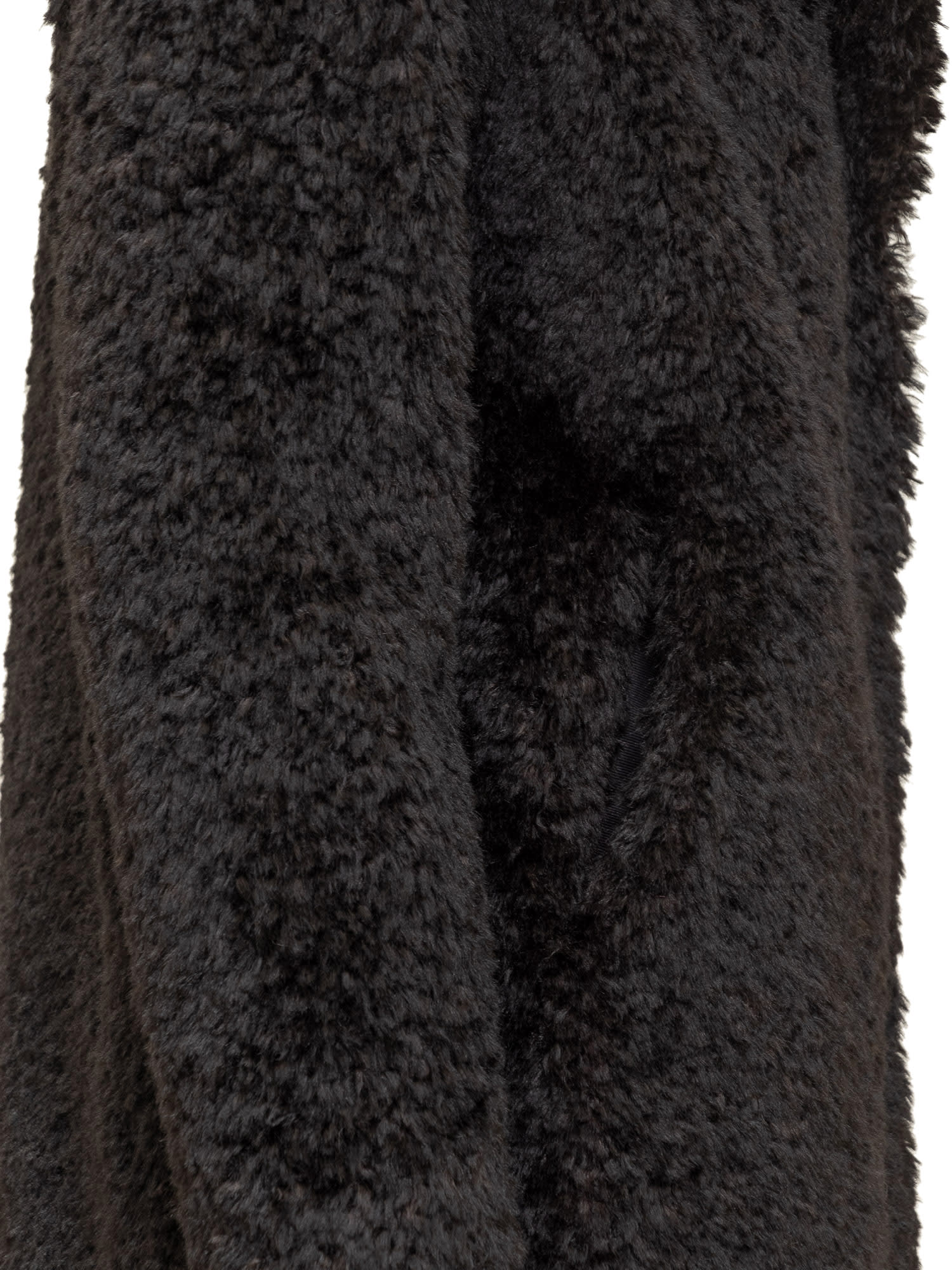 Shop Herno Fur Coat In Nero