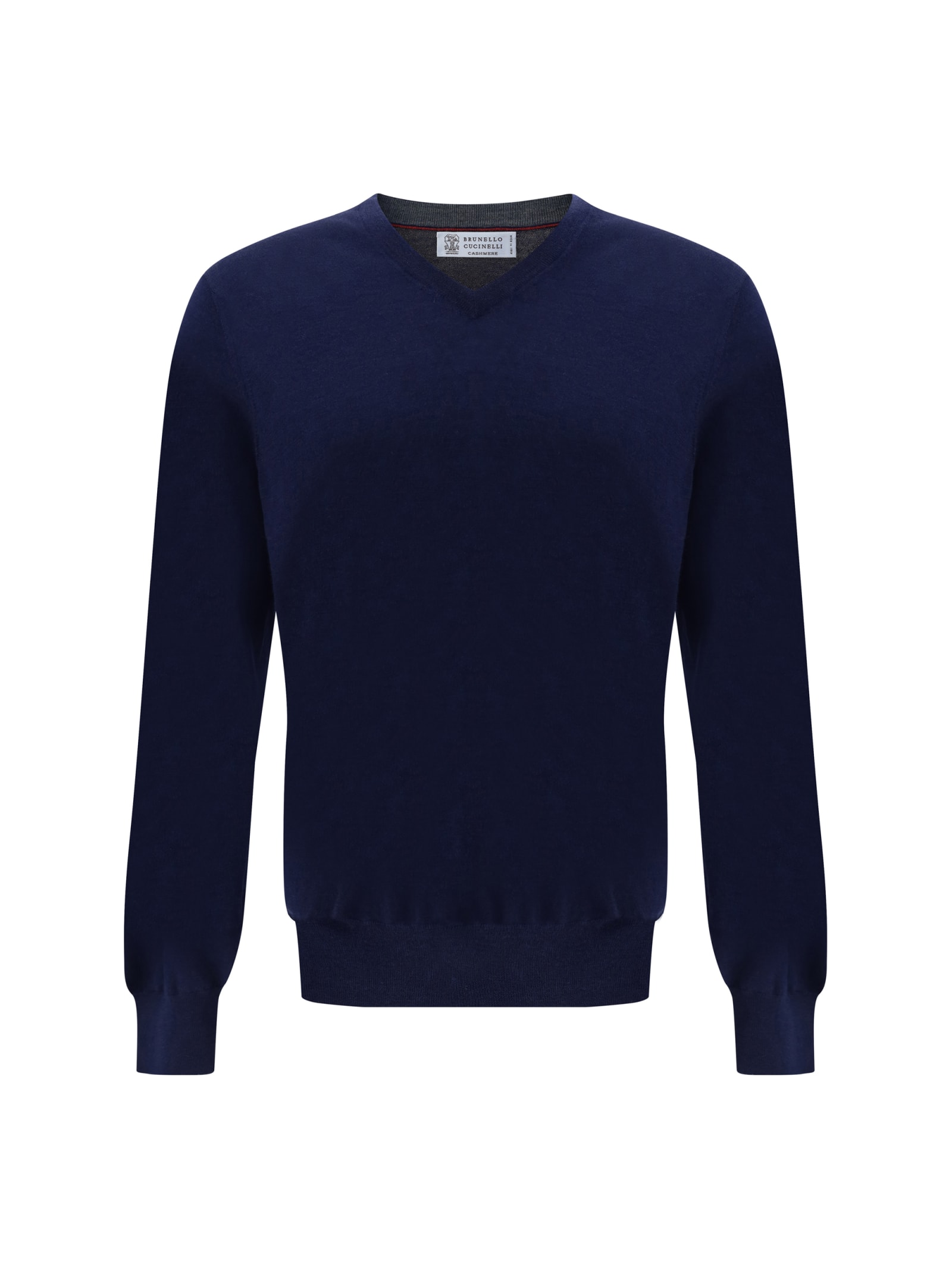 Brunello Cucinelli Men Ultrafine Virgin Wool Sweater In Blue