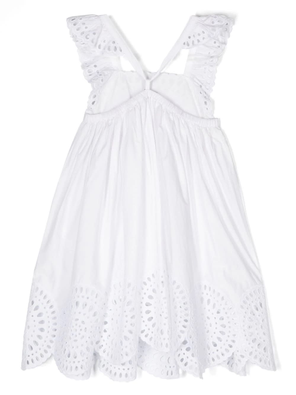 Shop Stella Mccartney White Sangallo Sleeveless Dress