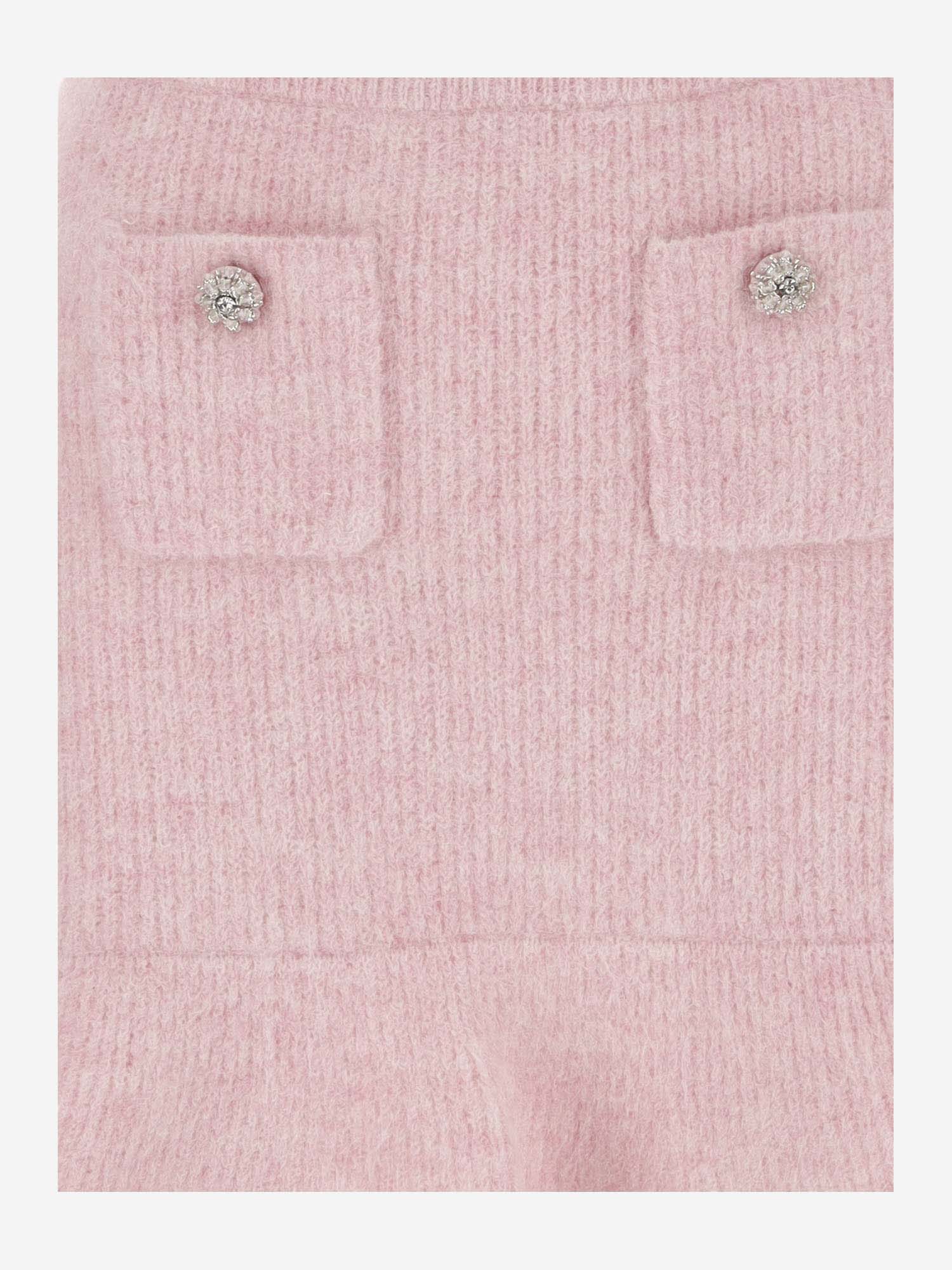 Shop Self-portrait Wool Blend Miniskirt In Pink