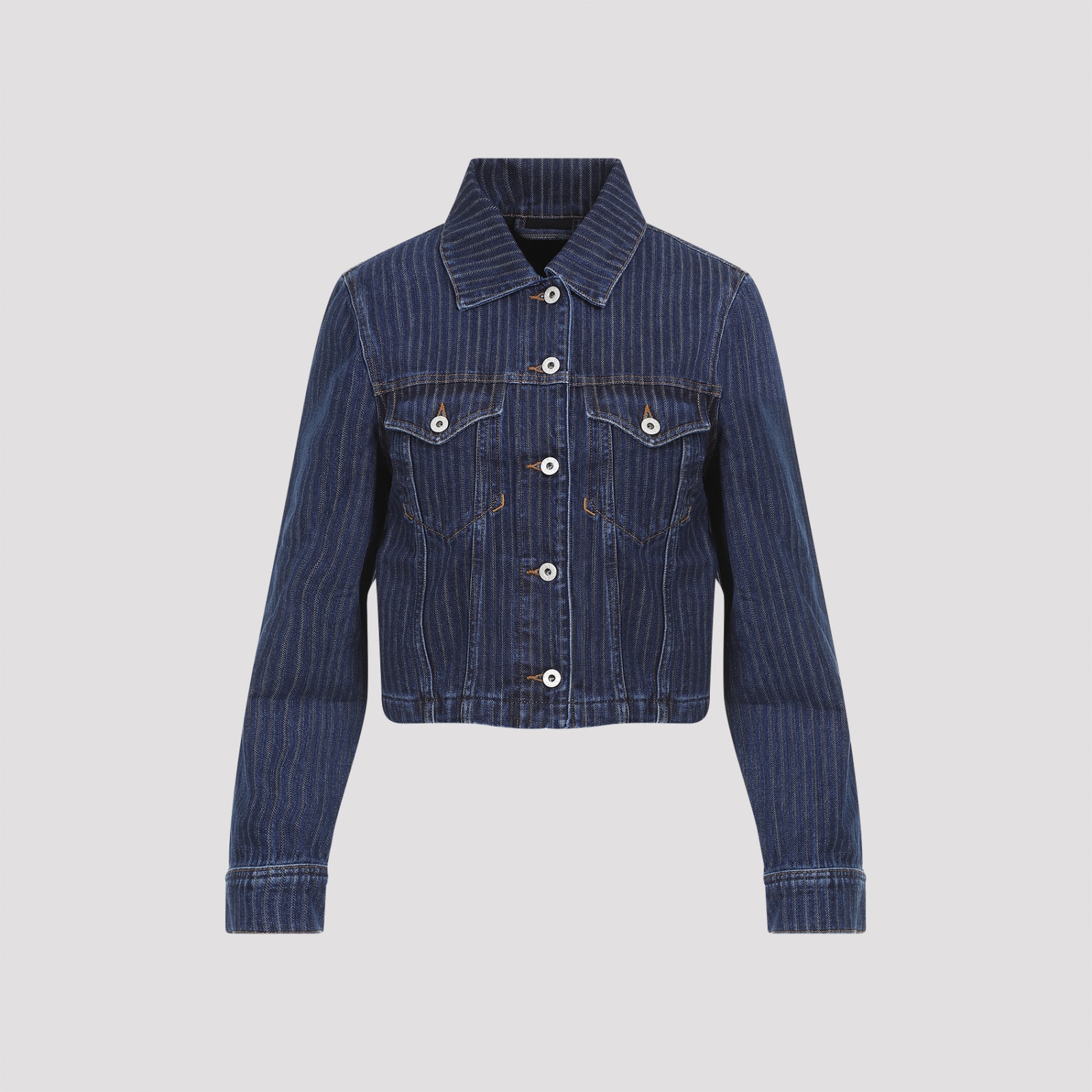 Shop Kenzo Trucker Jacket In Dd Dark Stone Blue