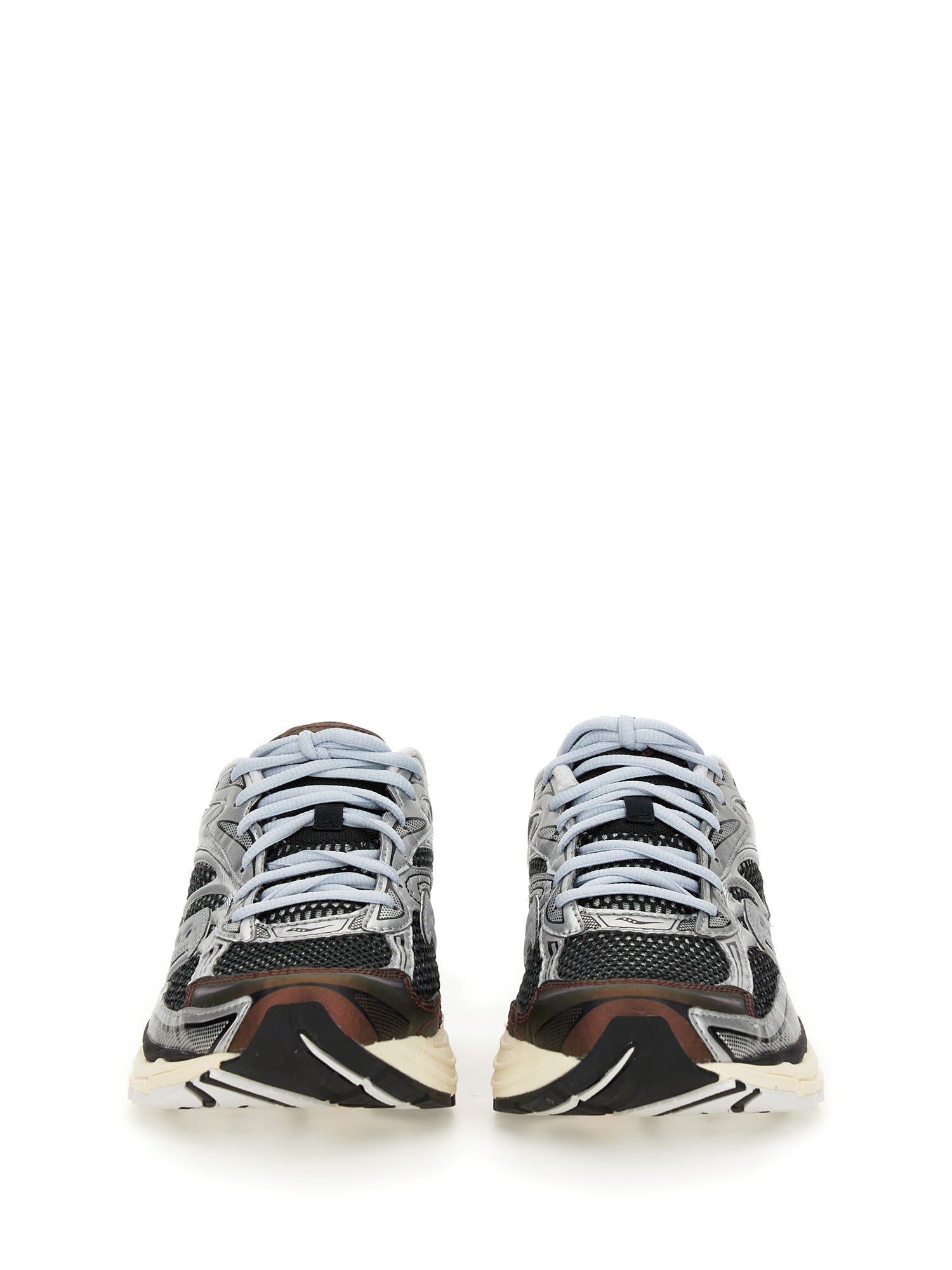 Shop Saucony Progrid Omni 9 Sneaker In Silver/brown