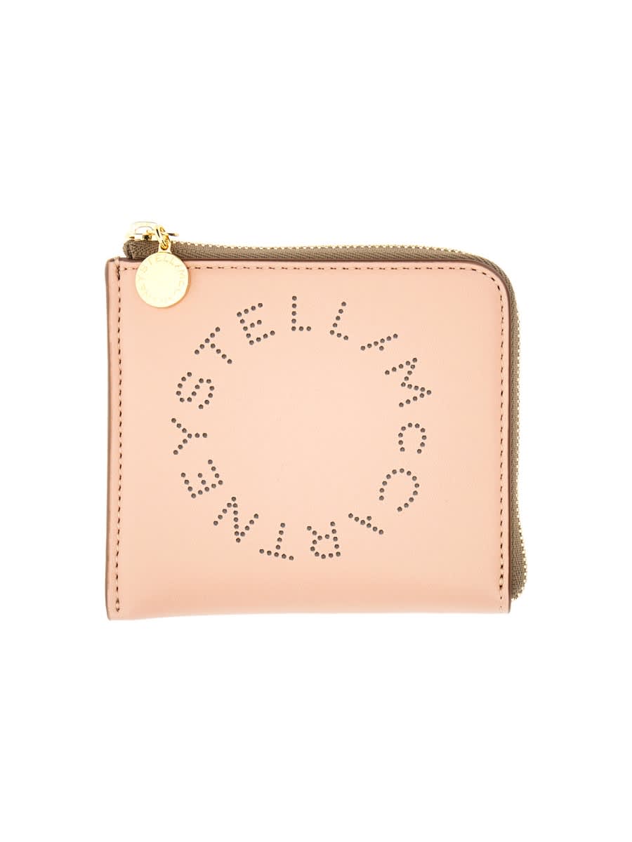 Shop Stella Mccartney Zipped Wallet In Powder