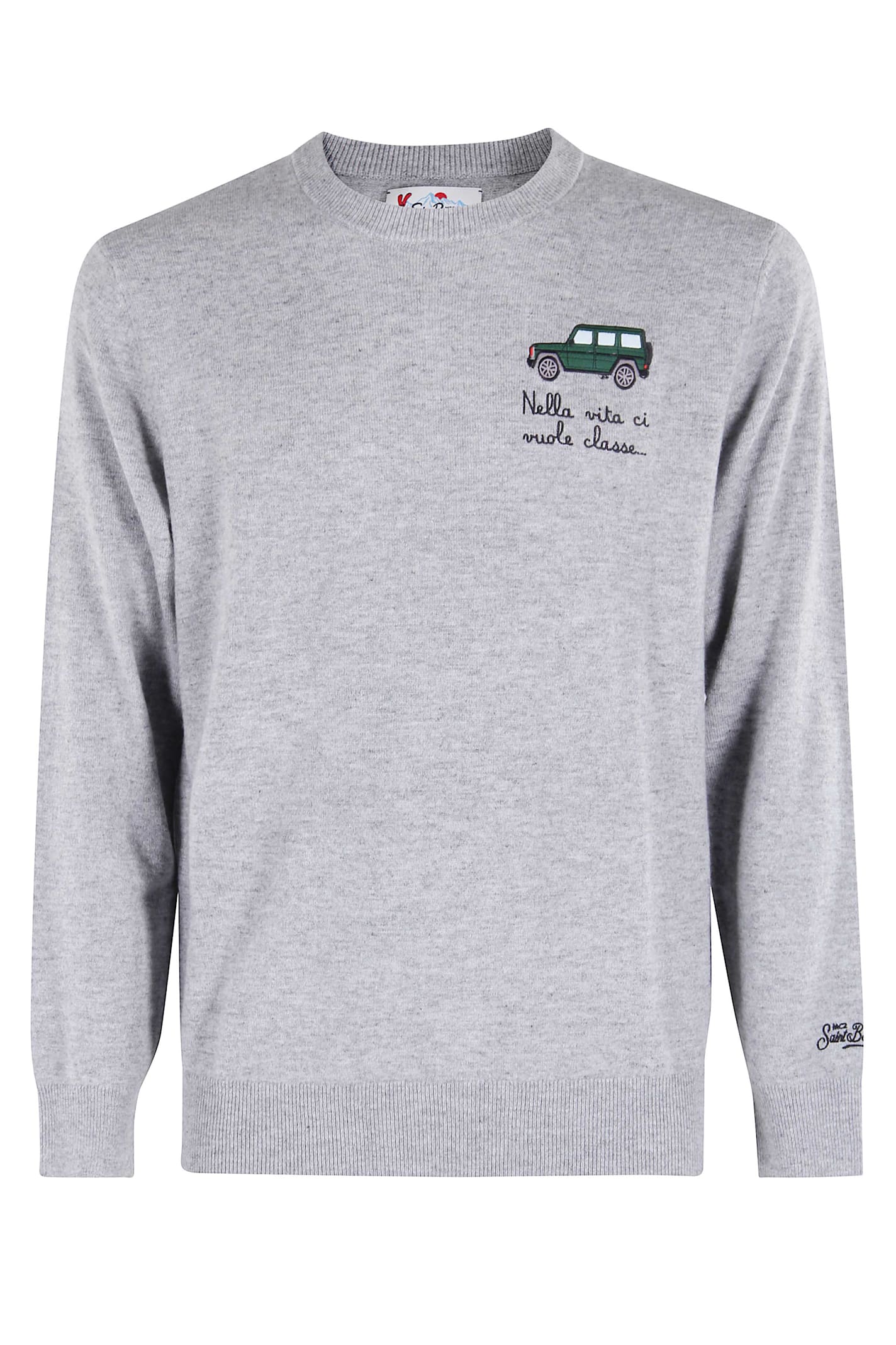 Mc2 Saint Barth Crew Neck Light Sweater In Gray