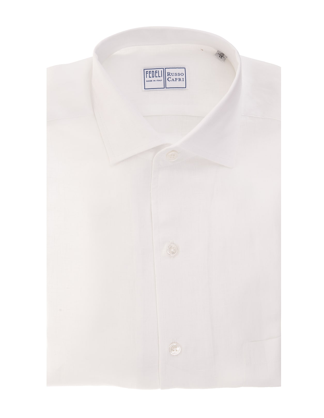 Fedeli Man Classic Shirt In Lightweight White Cotton