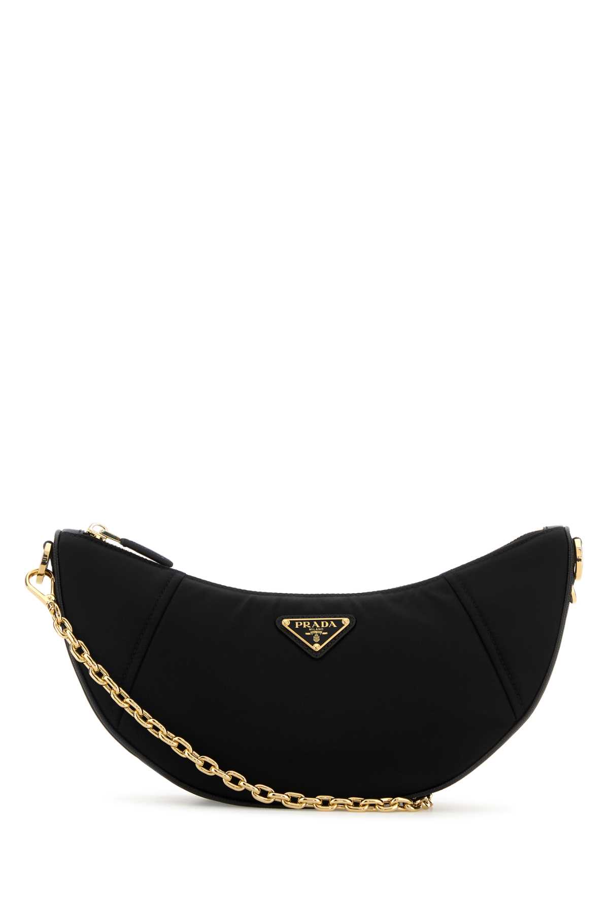 Prada Demi-lune Shoulder Bag Black In Re-nylon Women