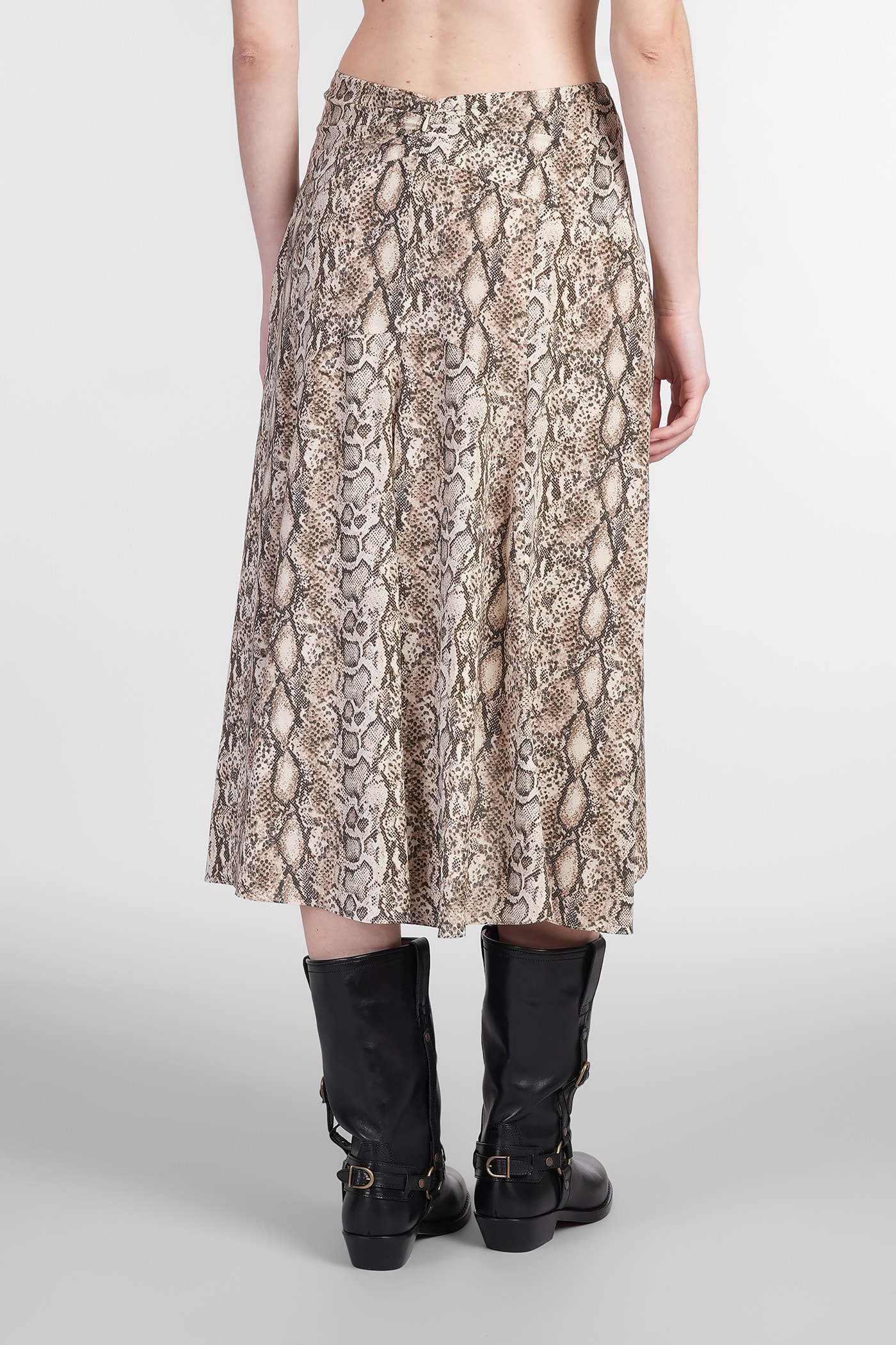 Isabel Marant Olena Draped Midi Skirt In Beige