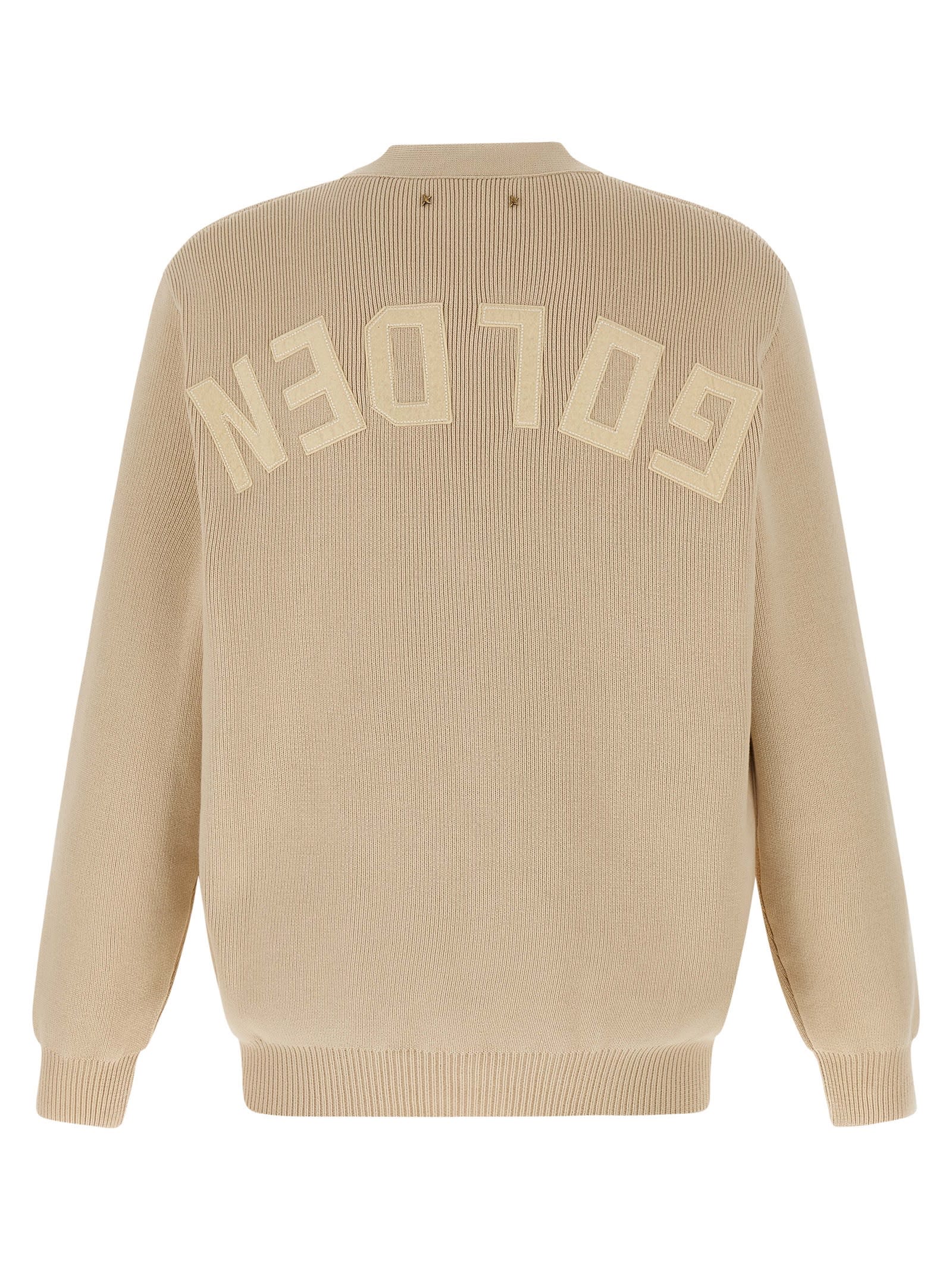 Golden Goose Beige Darryl Textured Cardigan Sweater In Nude