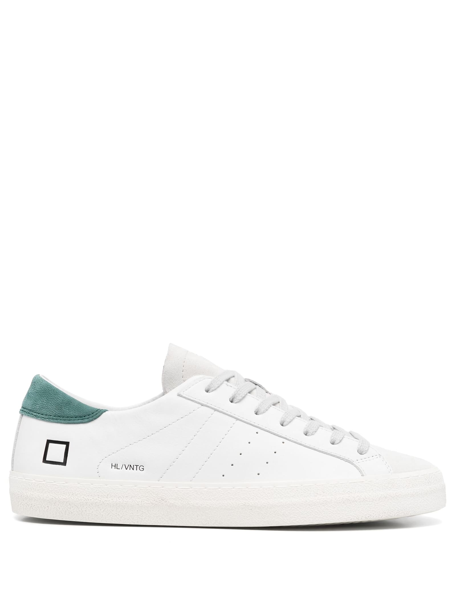 D. A.T. E. Sneakers Hill Low White Green In Pelle