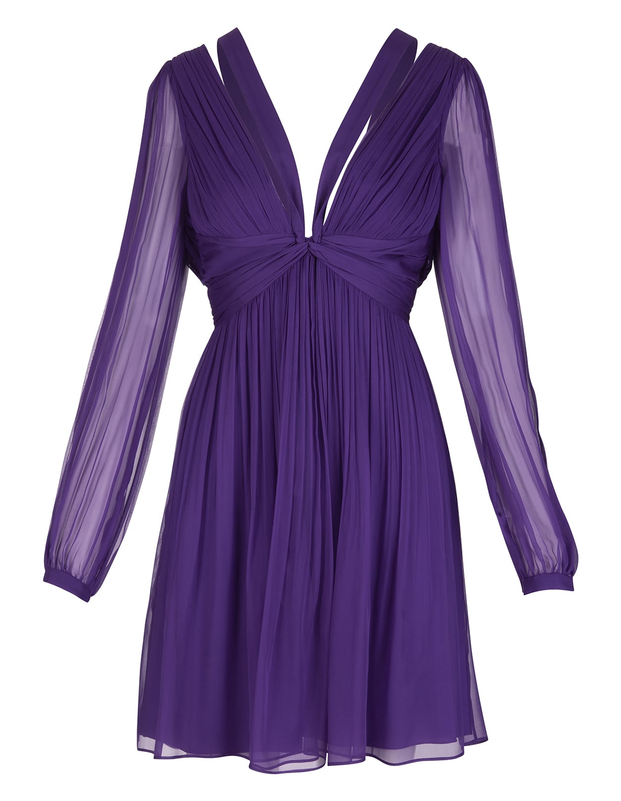 Alberta Ferretti Short Dress In Purple Organic Chiffon