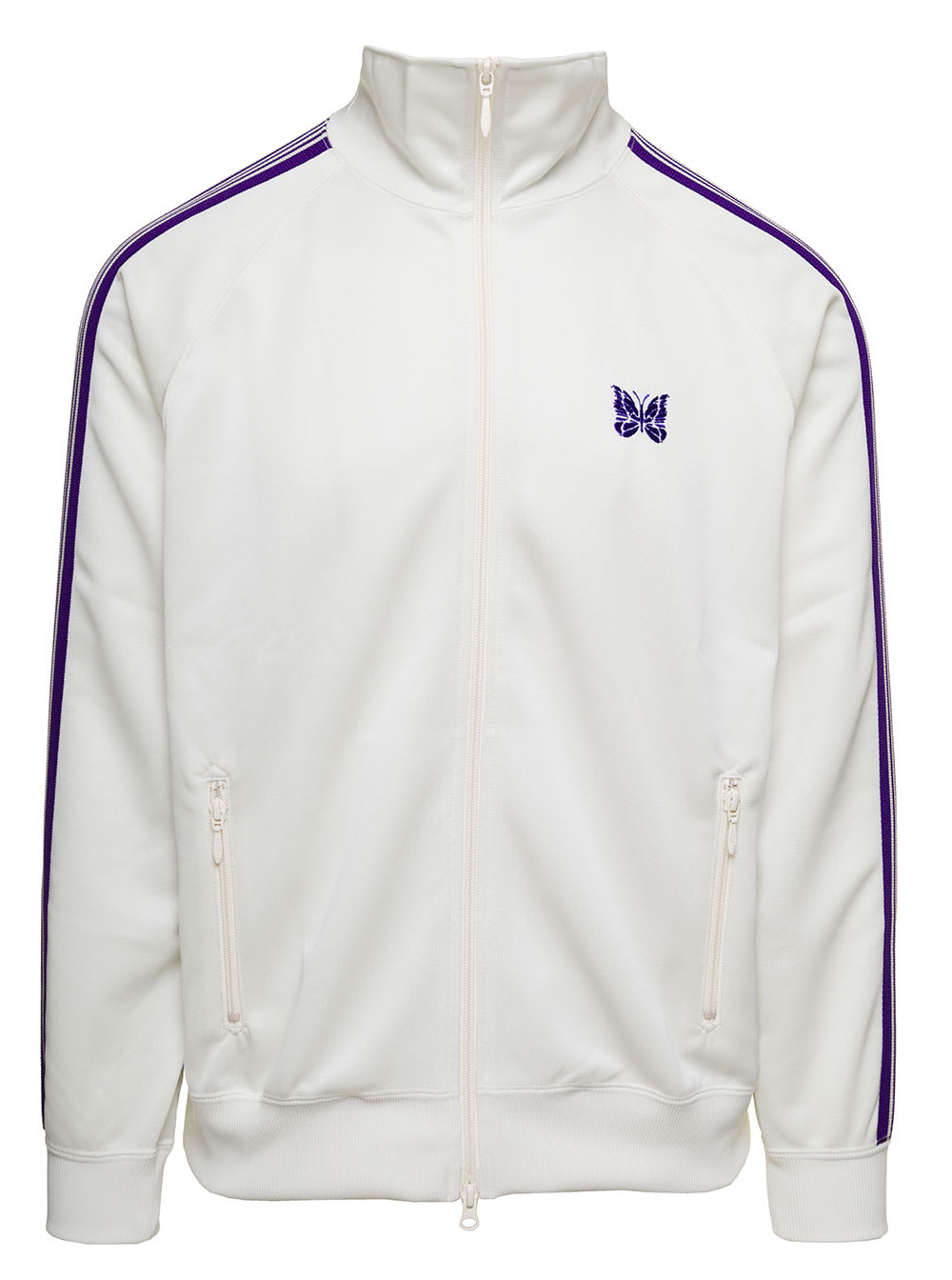 Needles Poly Smooth Track Jacket In Ice White | ModeSens