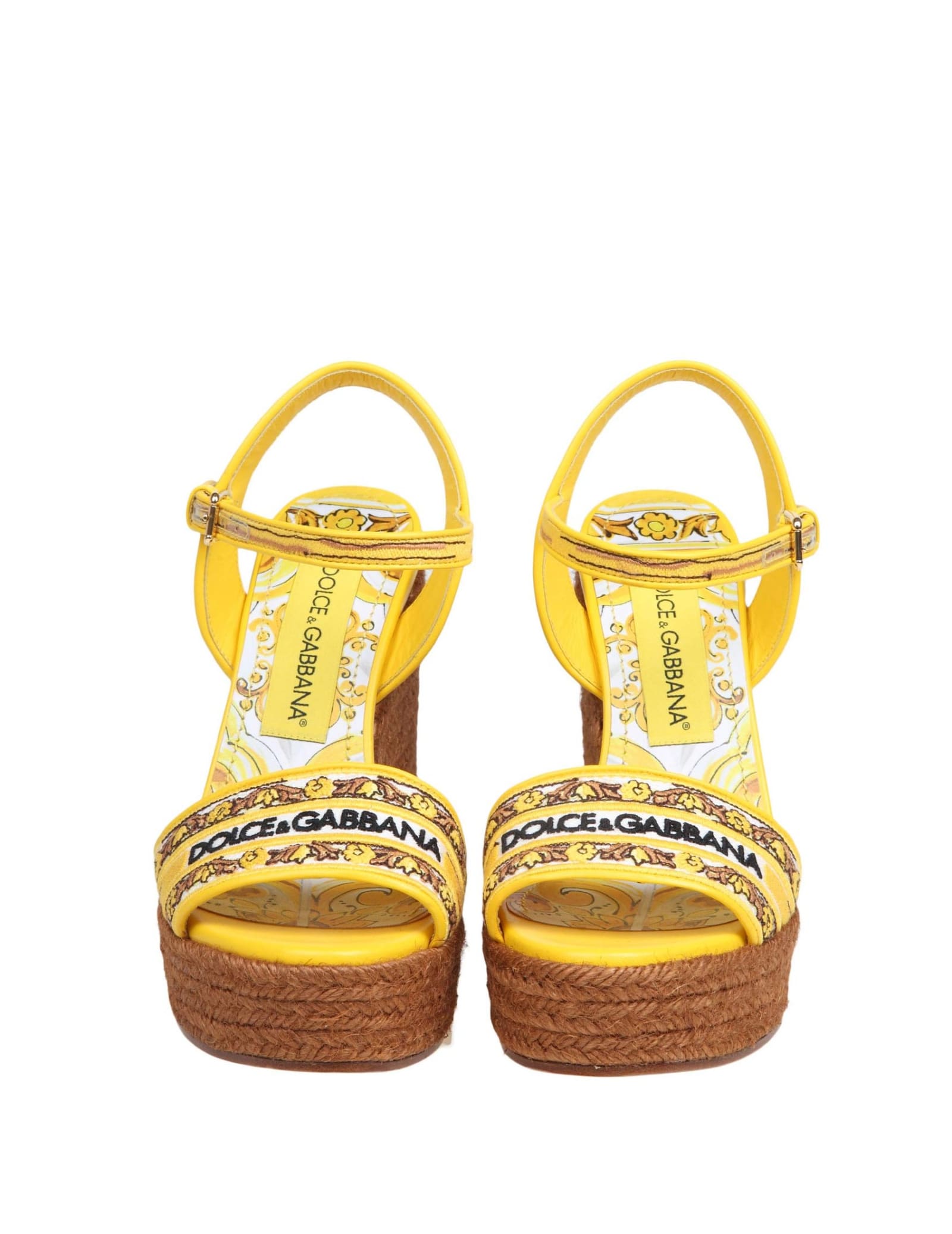 Shop Dolce & Gabbana Multicolor Lolita Sandals With Wedge