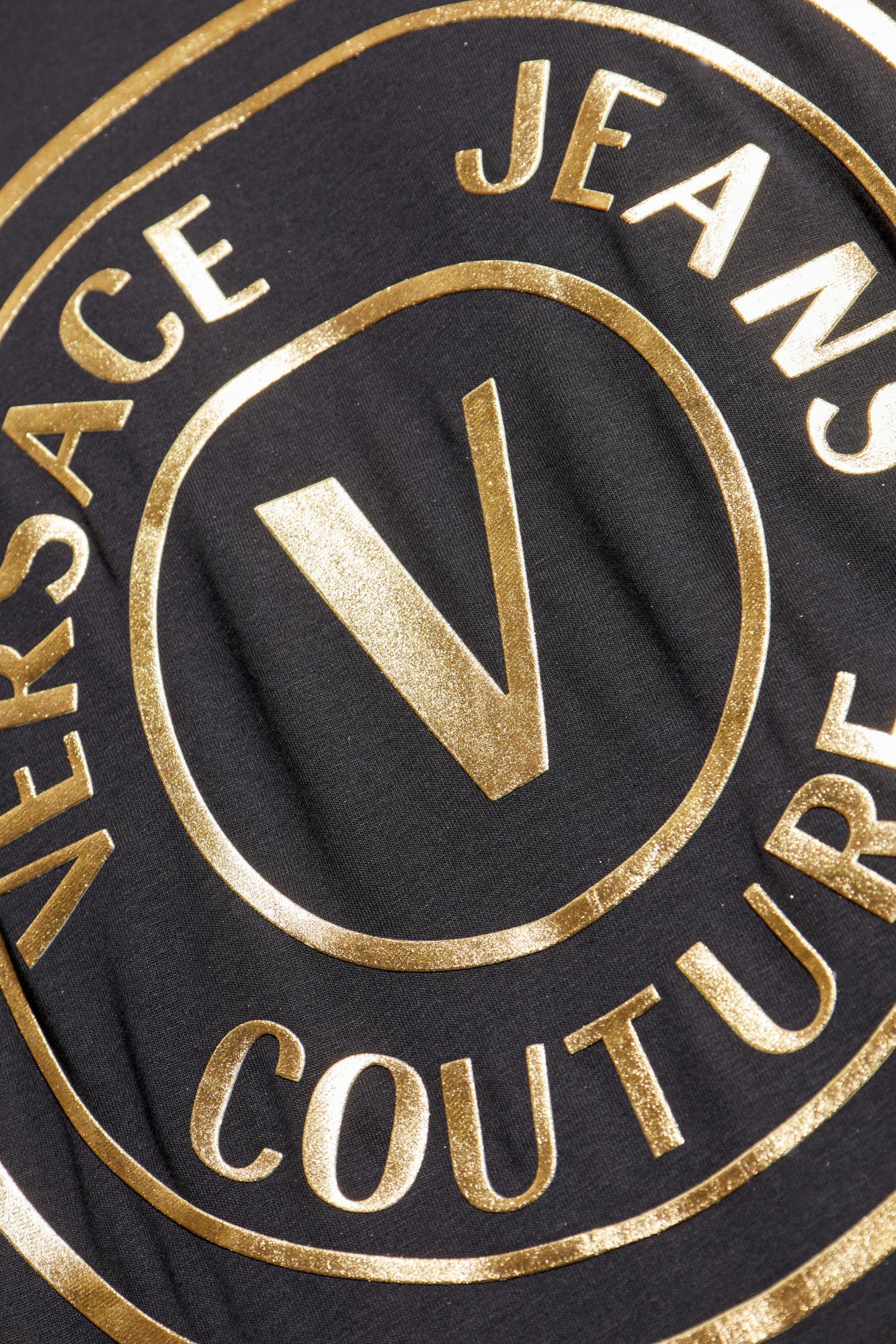 Versace Jeans Couture T-shirt With Printed Logo In Black