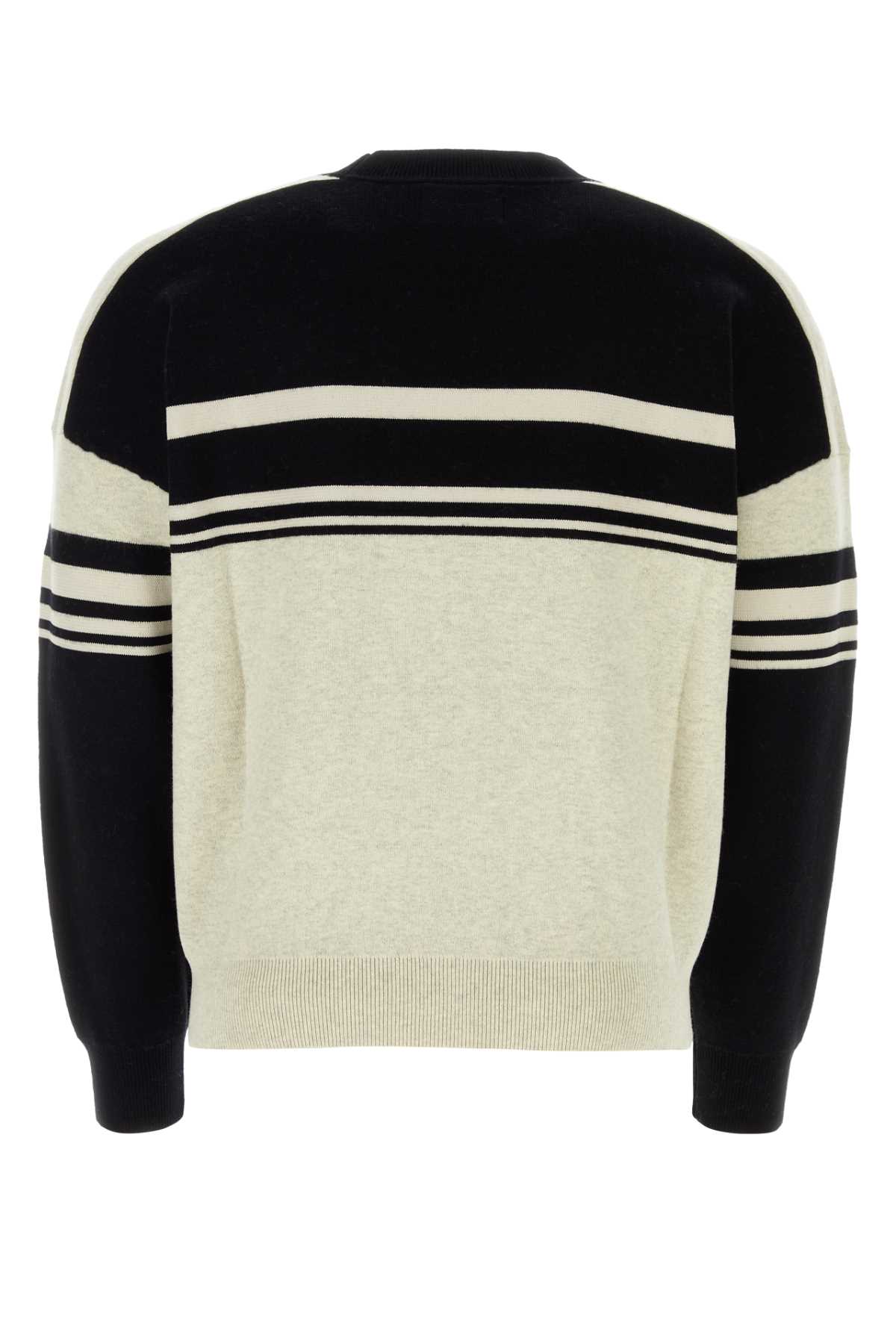 Isabel Marant Two-tones Stretch Cotton Blend Colby Sweater In Black