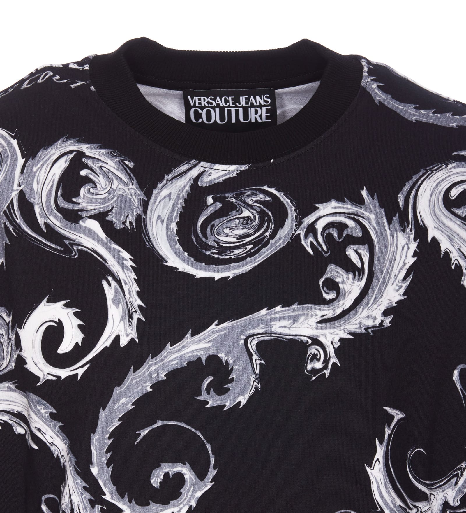 Shop Versace Jeans Couture Chromo Couture Sweatshirt In Black