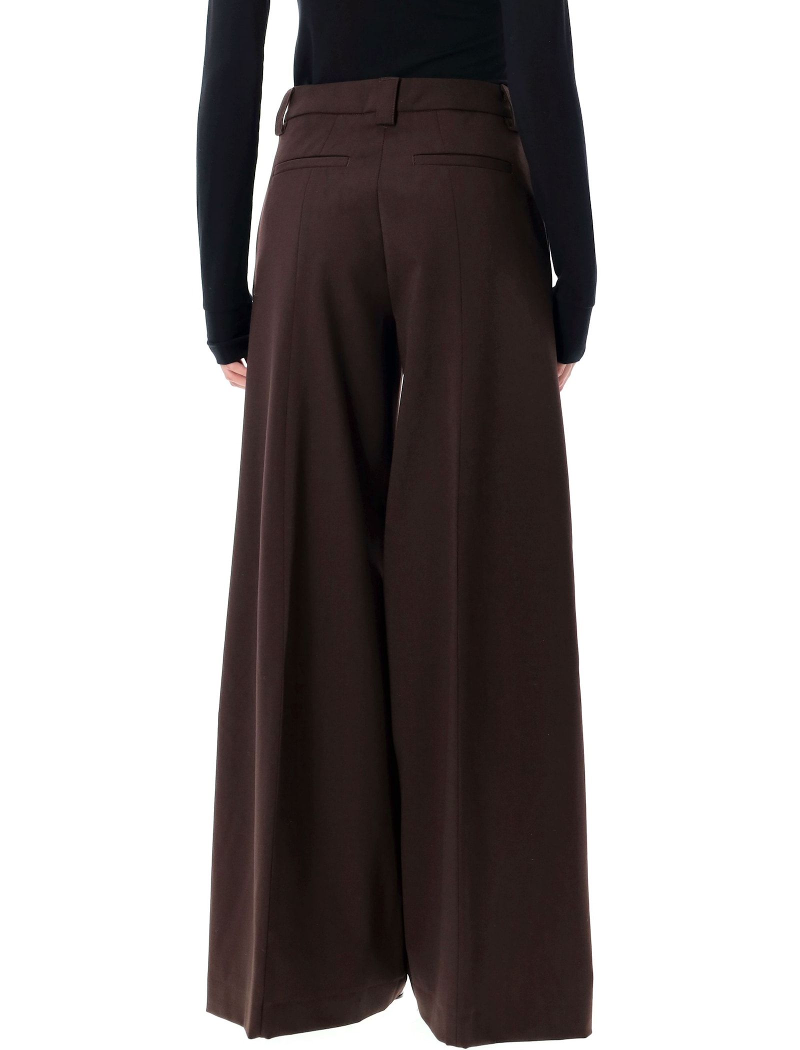 The Latest C-alma Wide-leg Brown Tailored Trousers In Brown