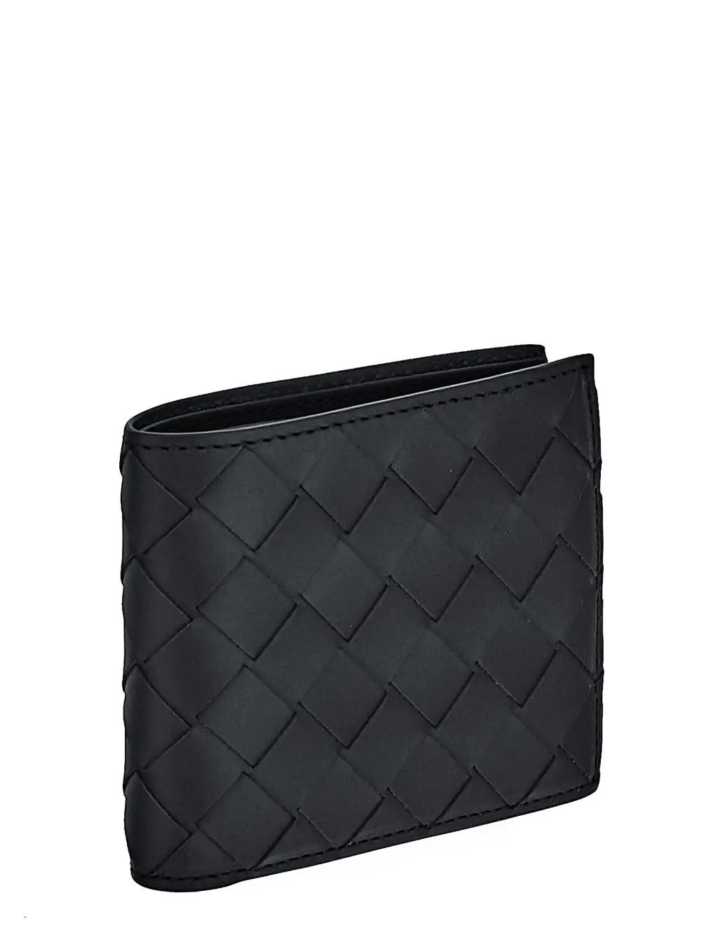 Shop Bottega Veneta Intreccio Bi-fold Wallet In Black