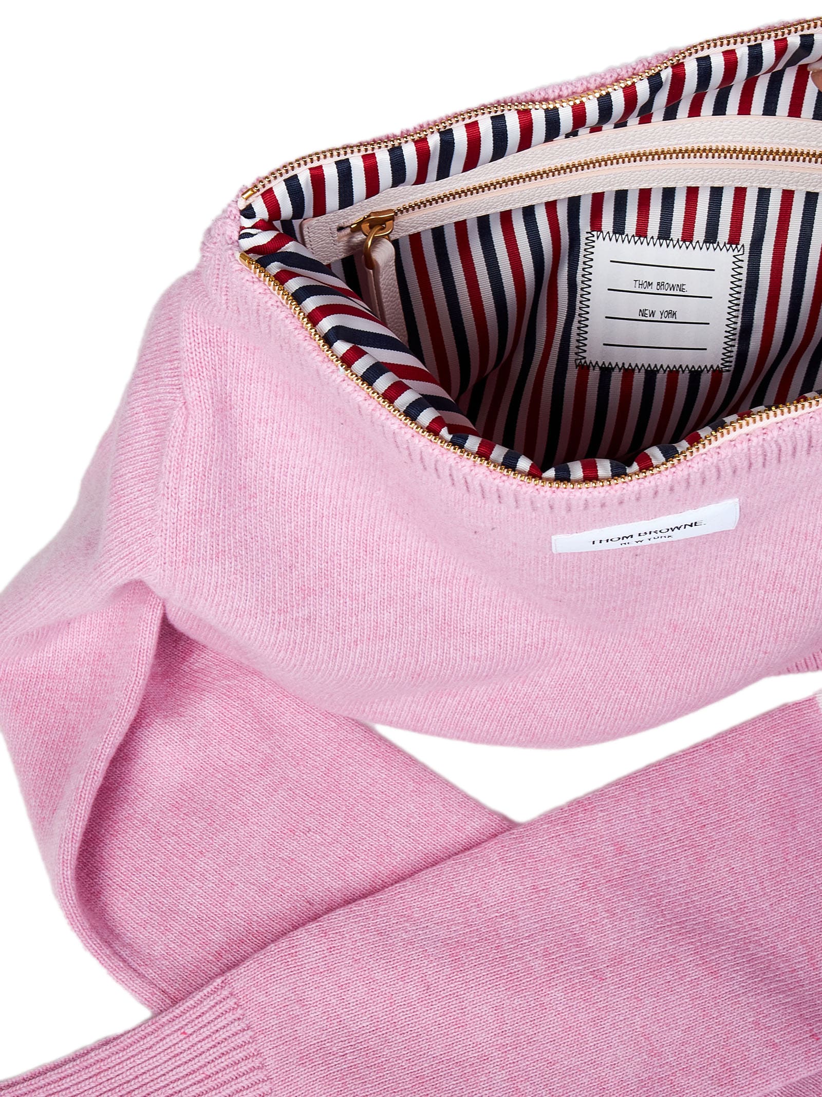 Thom Browne Sweater Bag In Jersey Stitch Ls Crewn In Pink