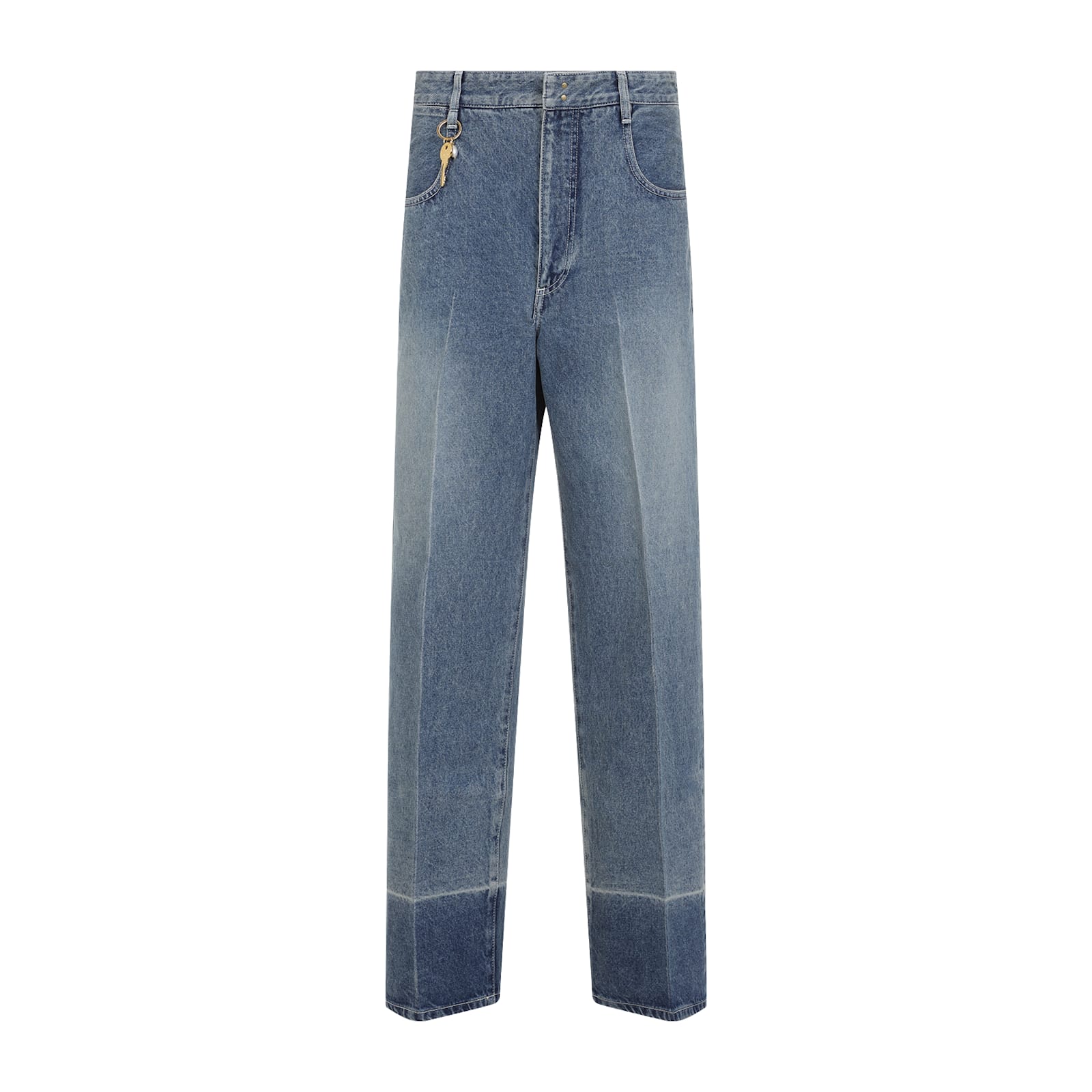 Shop Carven Tr201 Wide Leg Trousers In Washed Denim