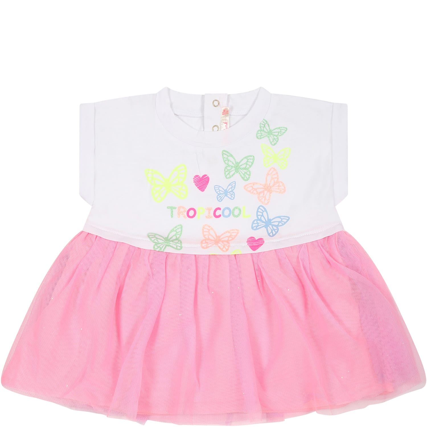 Shop Billieblush White Suit For Baby Girl With Butterflies And Hearts