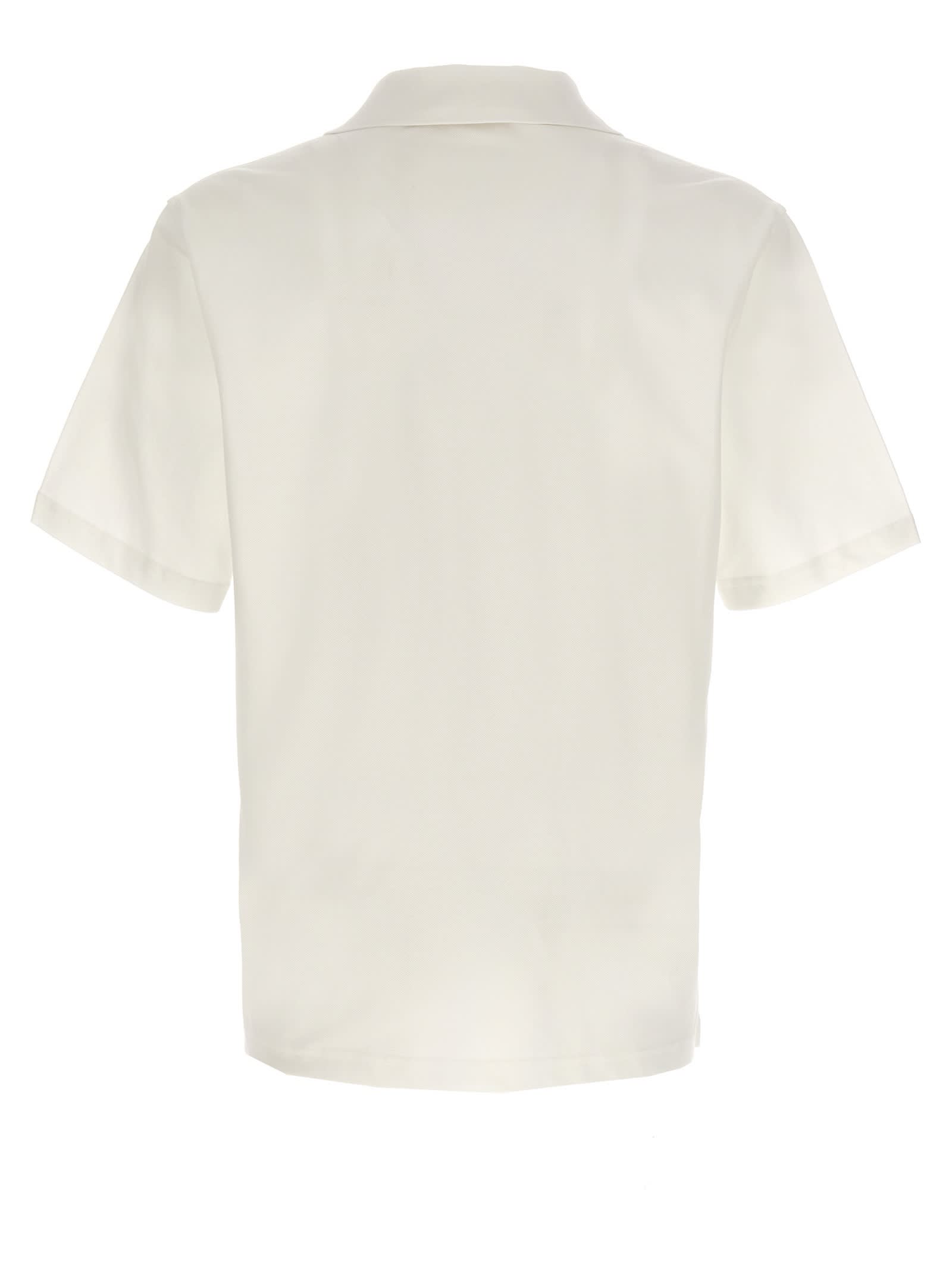 Shop Lanvin Logo Polo Shirt In White