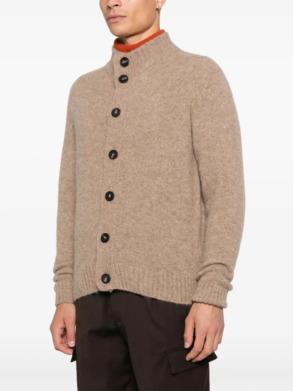 Filippo De Laurentiis Buttoned Wool Cardigan In Neutral