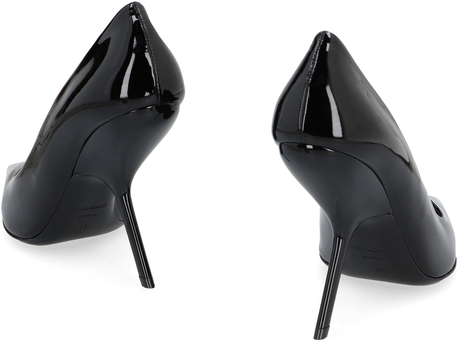 Shop Ferragamo Eva Patent Leather Pumps In Black