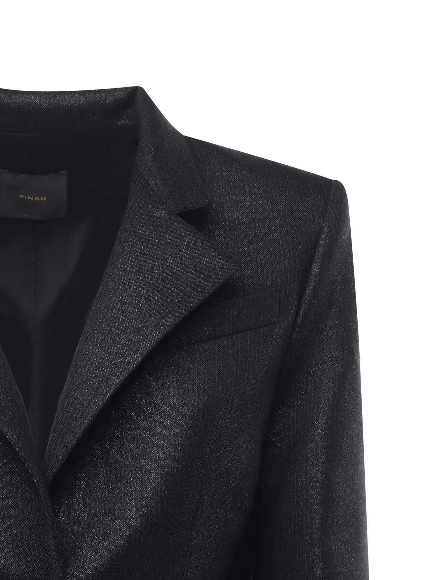 Pinko Pinstriped Blazer With Belt In Black