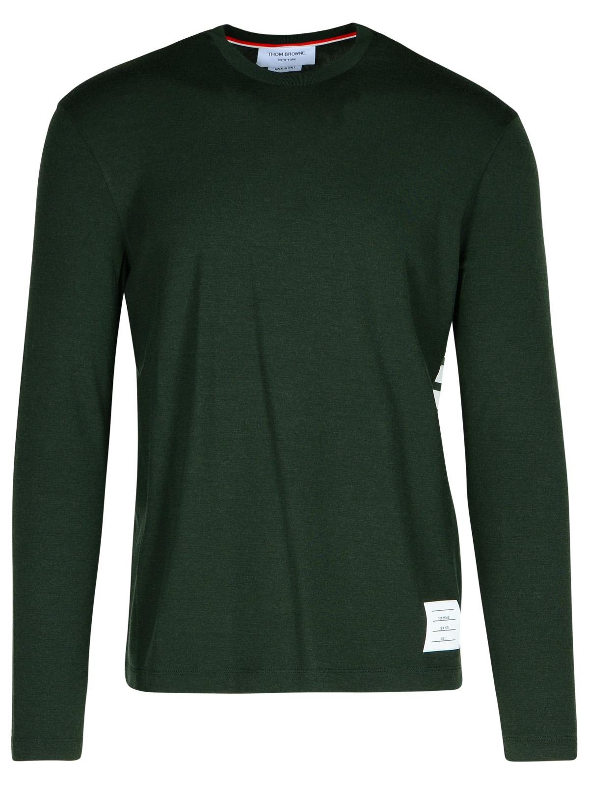 Shop Thom Browne Green Wool T-shirt