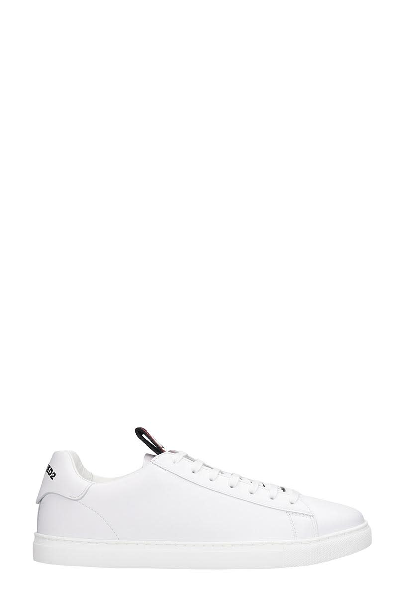 DSQUARED2 EVOLUTION TAPE SNEAKERS IN WHITE LEATHER,11143328