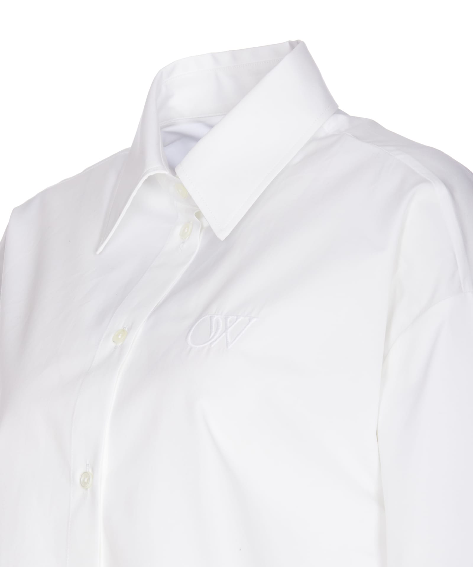 Shop Off-white Poplin Bookish Baseball Shirt In White