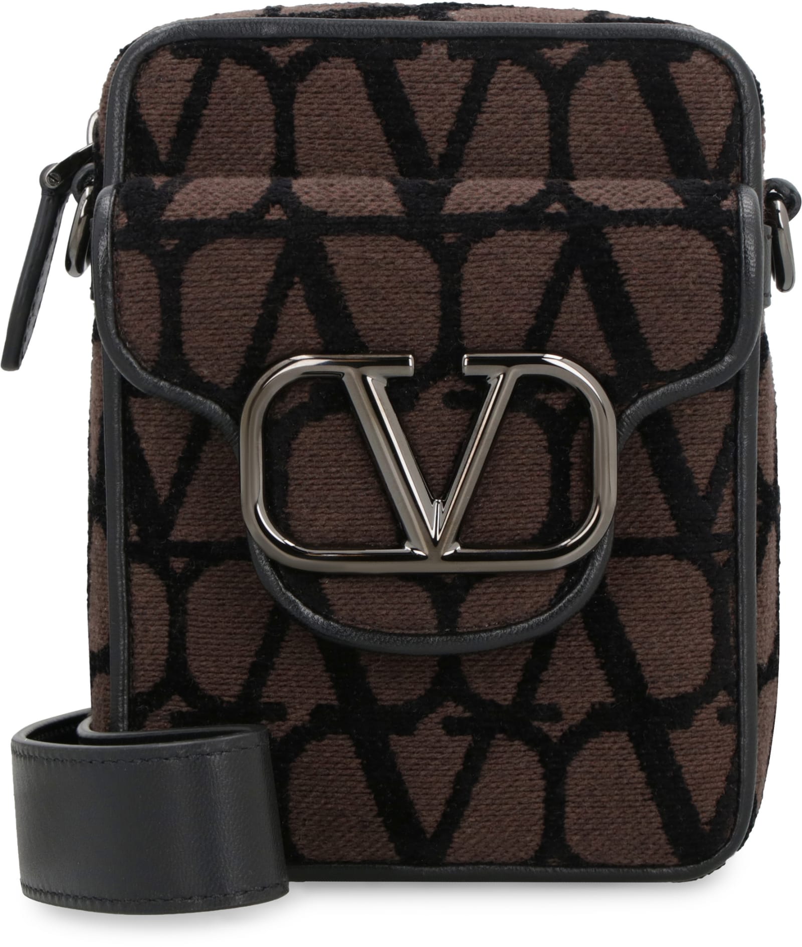 Shop Valentino Garavani - Locò Mini Crossbody Bag In Brown