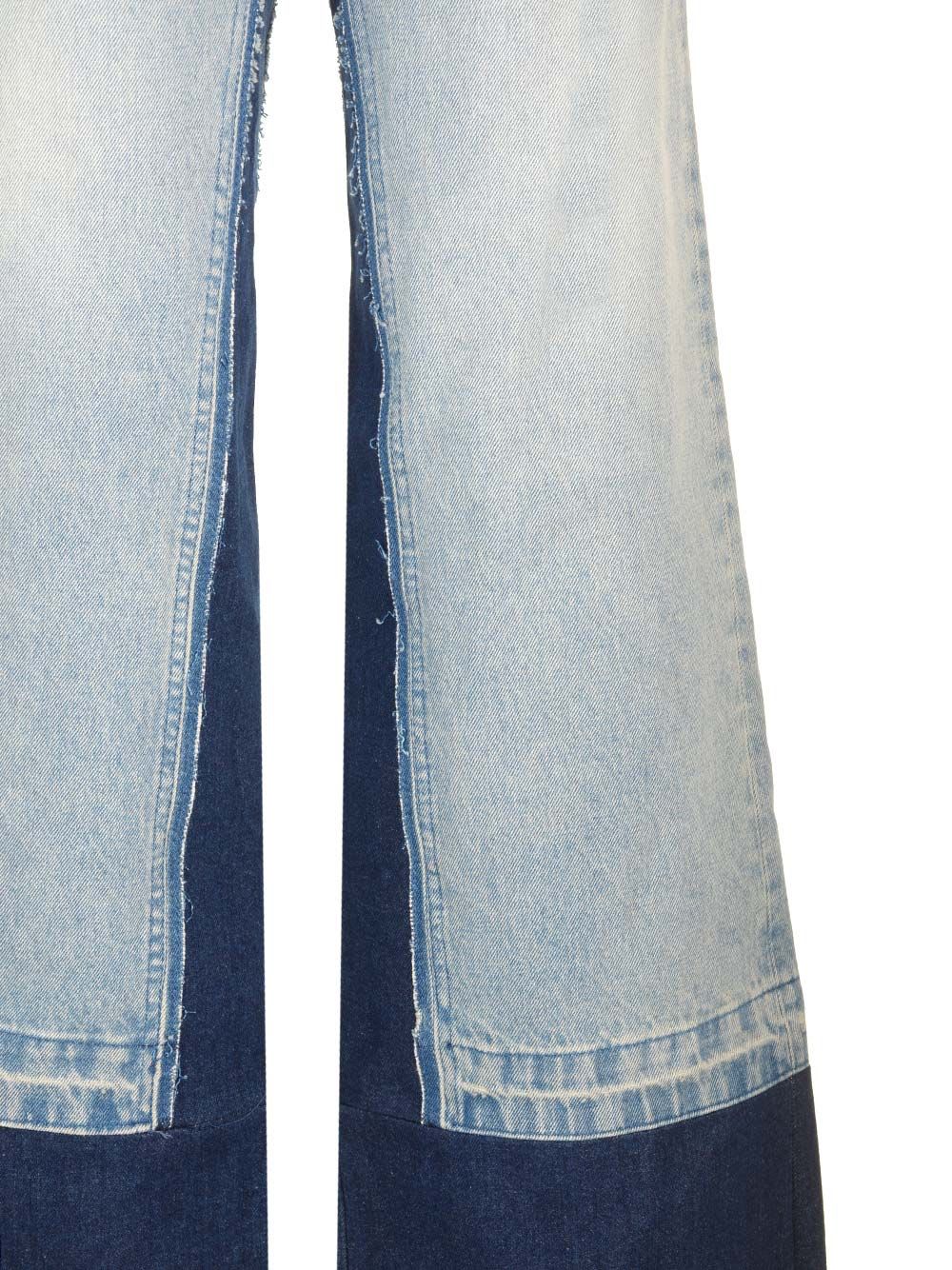 Shop Mm6 Maison Margiela Wide Leg Jeans In Light Blue