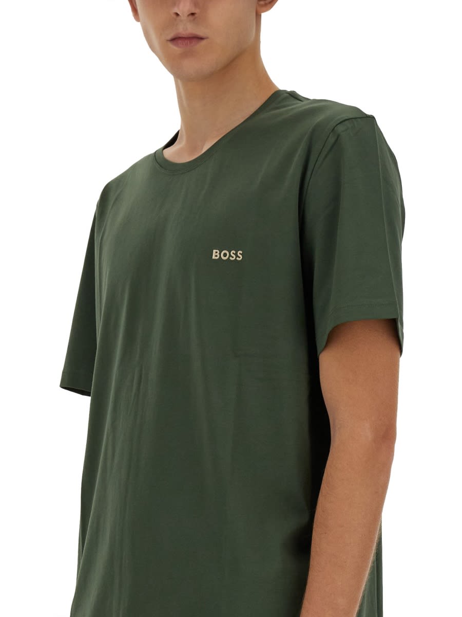 Shop Hugo Boss T-shirt With Logo In Green