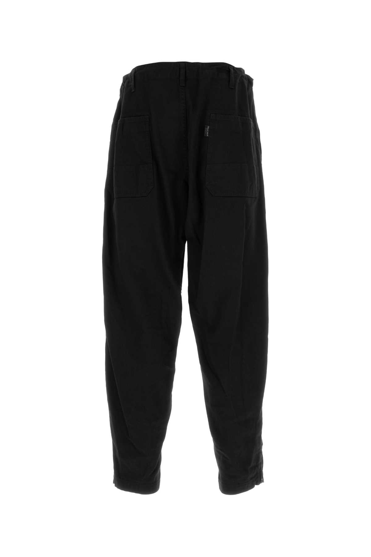 Yohji Yamamoto Straight Leg Denim Trousers With Pockets And Loops In Black