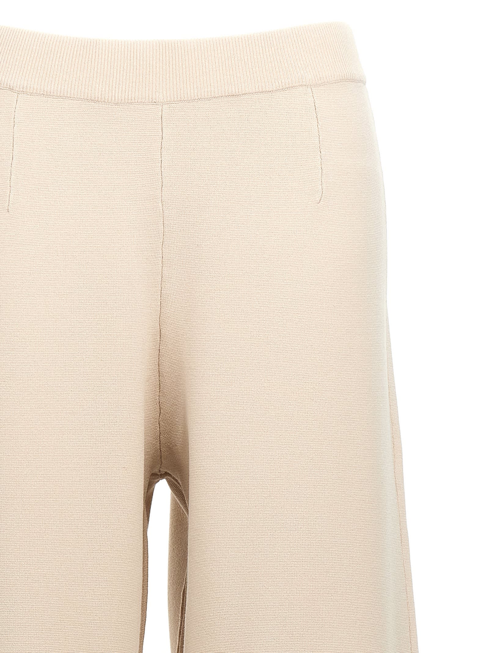 Max Mara Pantalone Dalla Gamba Ampia Tay In Misto Cotone Avorio Donna In Beige