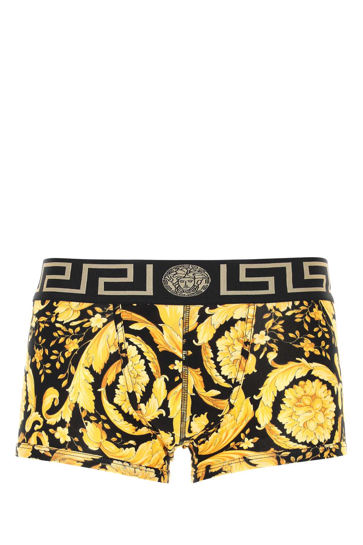 Shop Versace Printed Stretch Cotton Boxer In 5b010