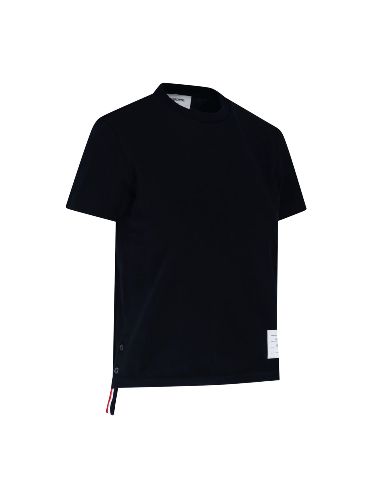 THOM BROWNE BACK TRICOLOUR STRIPES T-SHIRT 