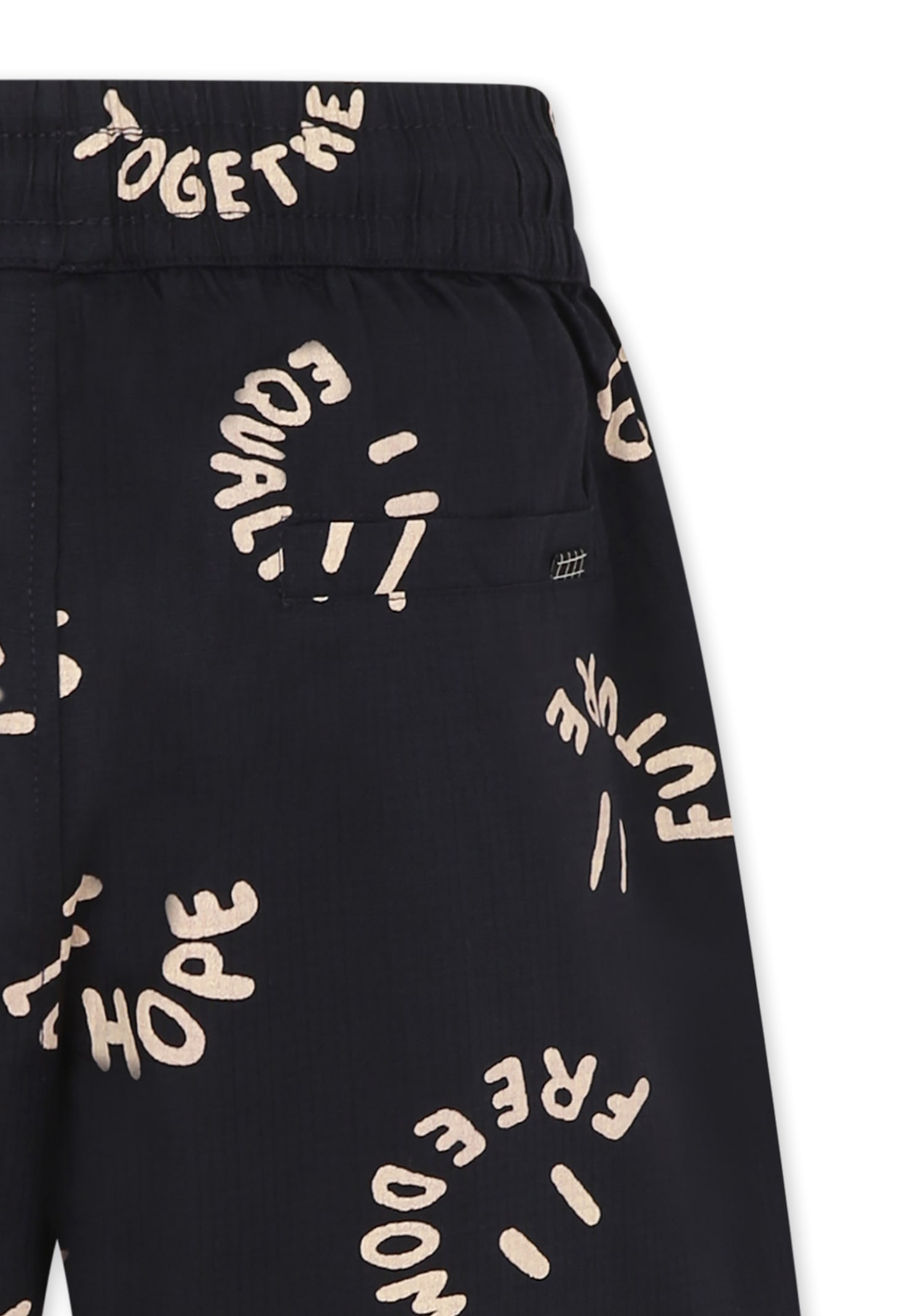 Molo Blue Shorts For Boy With Smiley In Blue