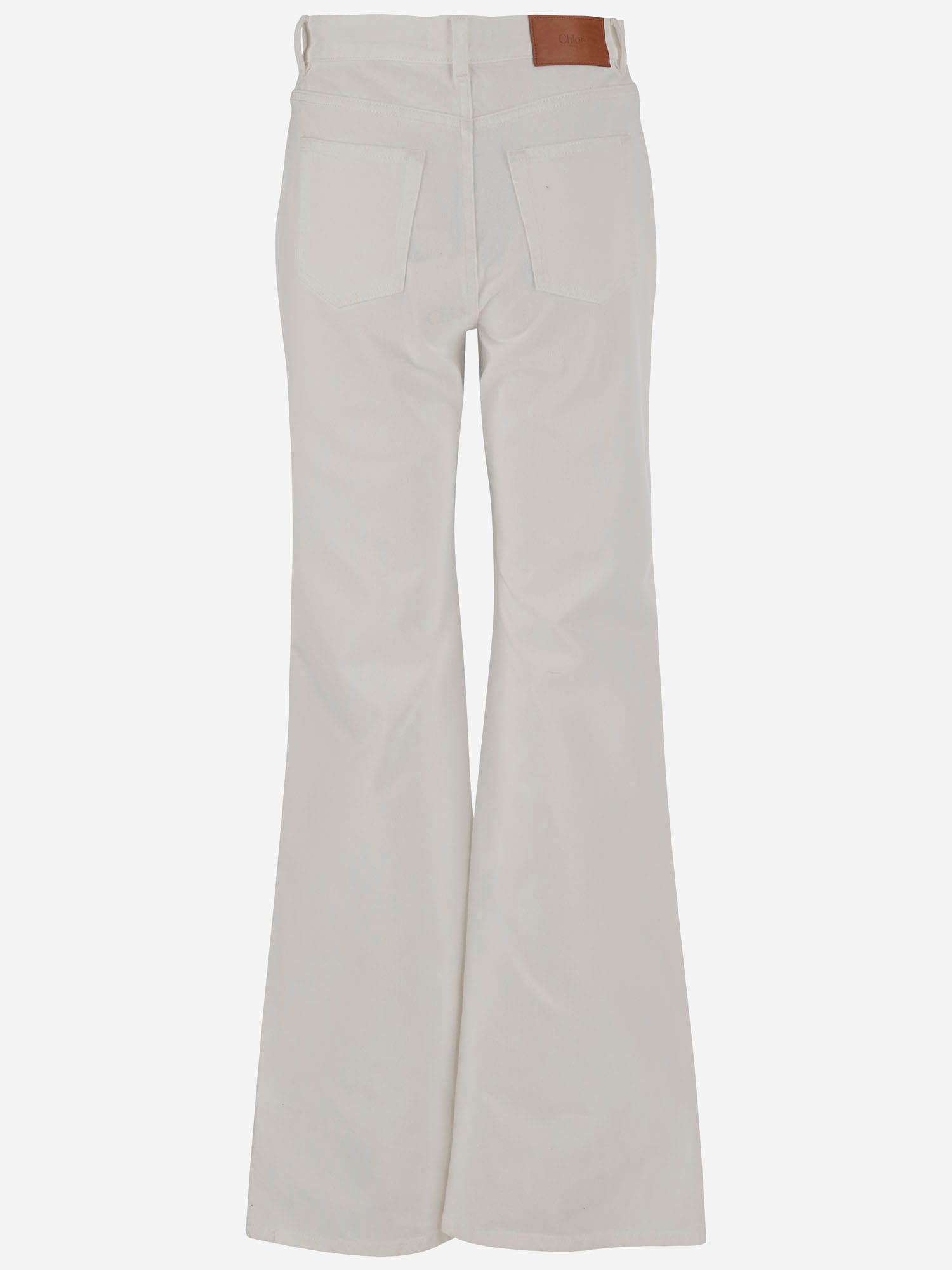 CHLOÉ HIGH WAIST COTTON FLARE JEANS