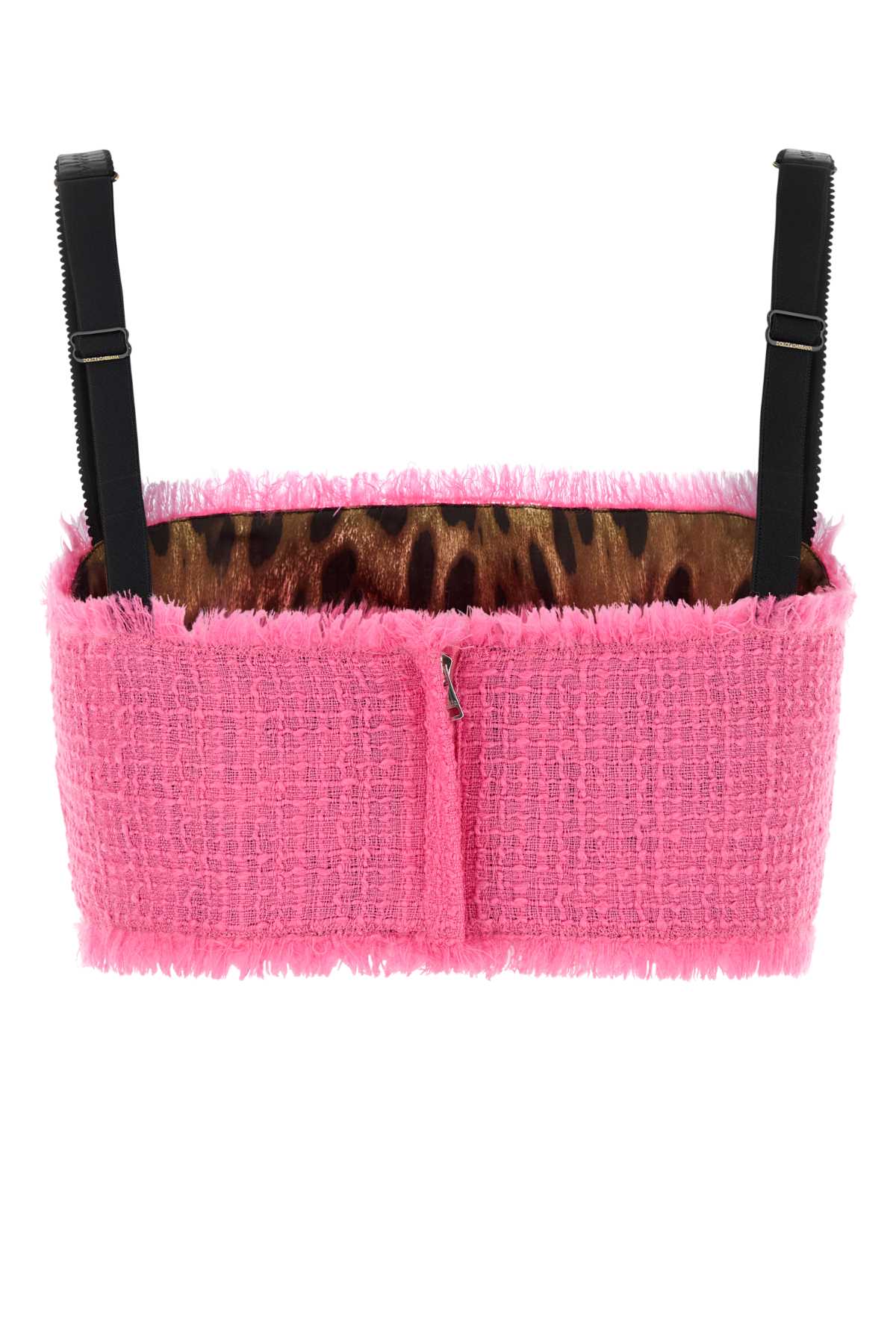 Dolce & Gabbana Crop-top In Tweed Fucsia Donna
