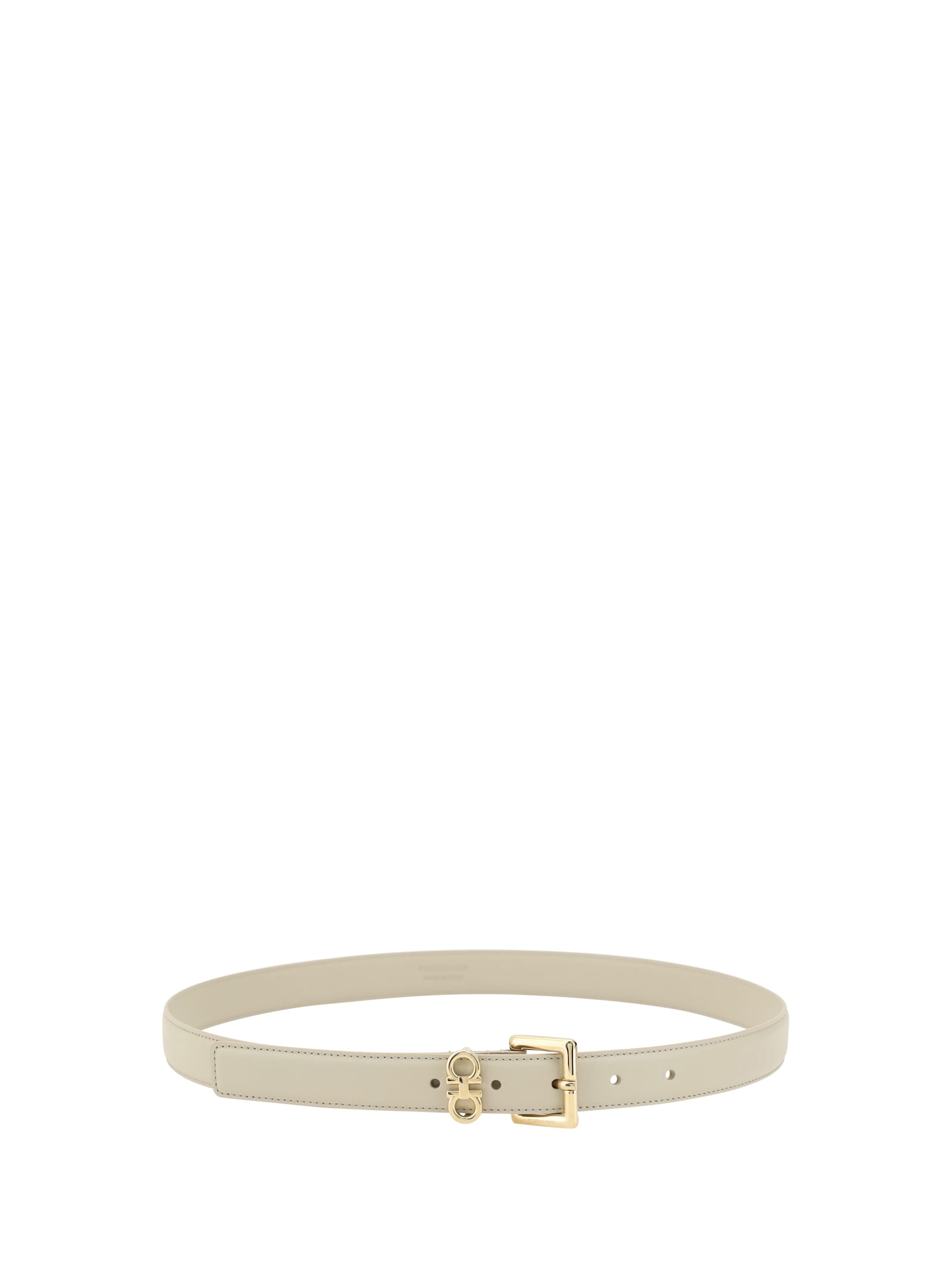 Ferragamo Double Hook Buckle Belt In Neutral