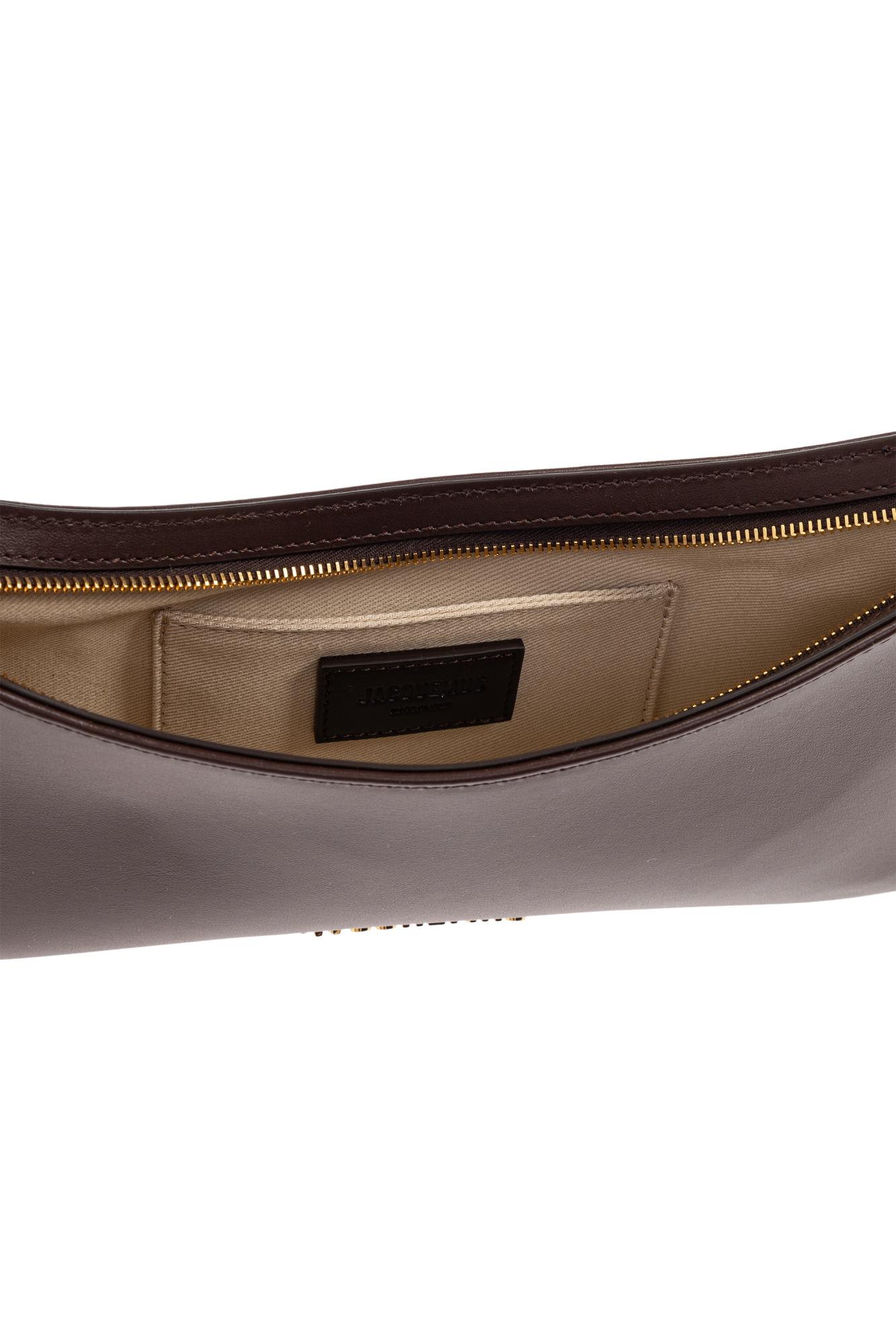 Jacquemus Womens Le Bisou Perle Leather Shoulder Bag Medium Brown In Brown