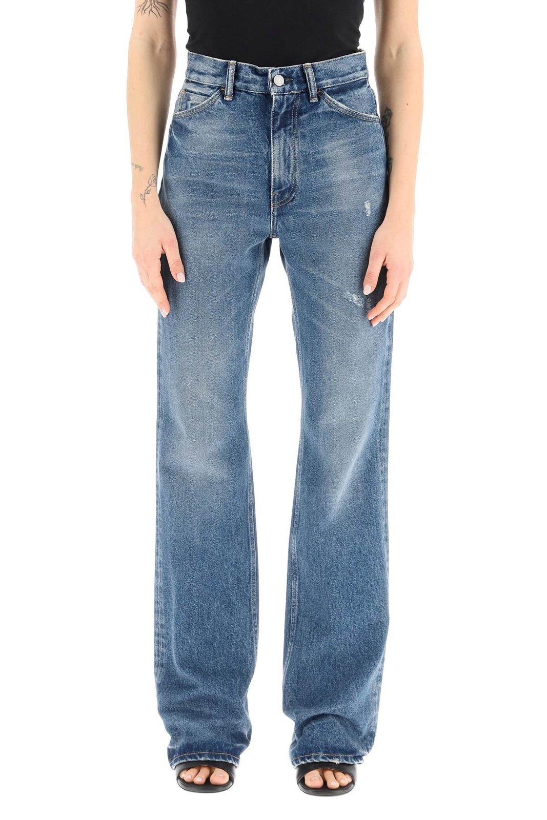 Shop Acne Studios Distressed Midrise Jeans In Denim