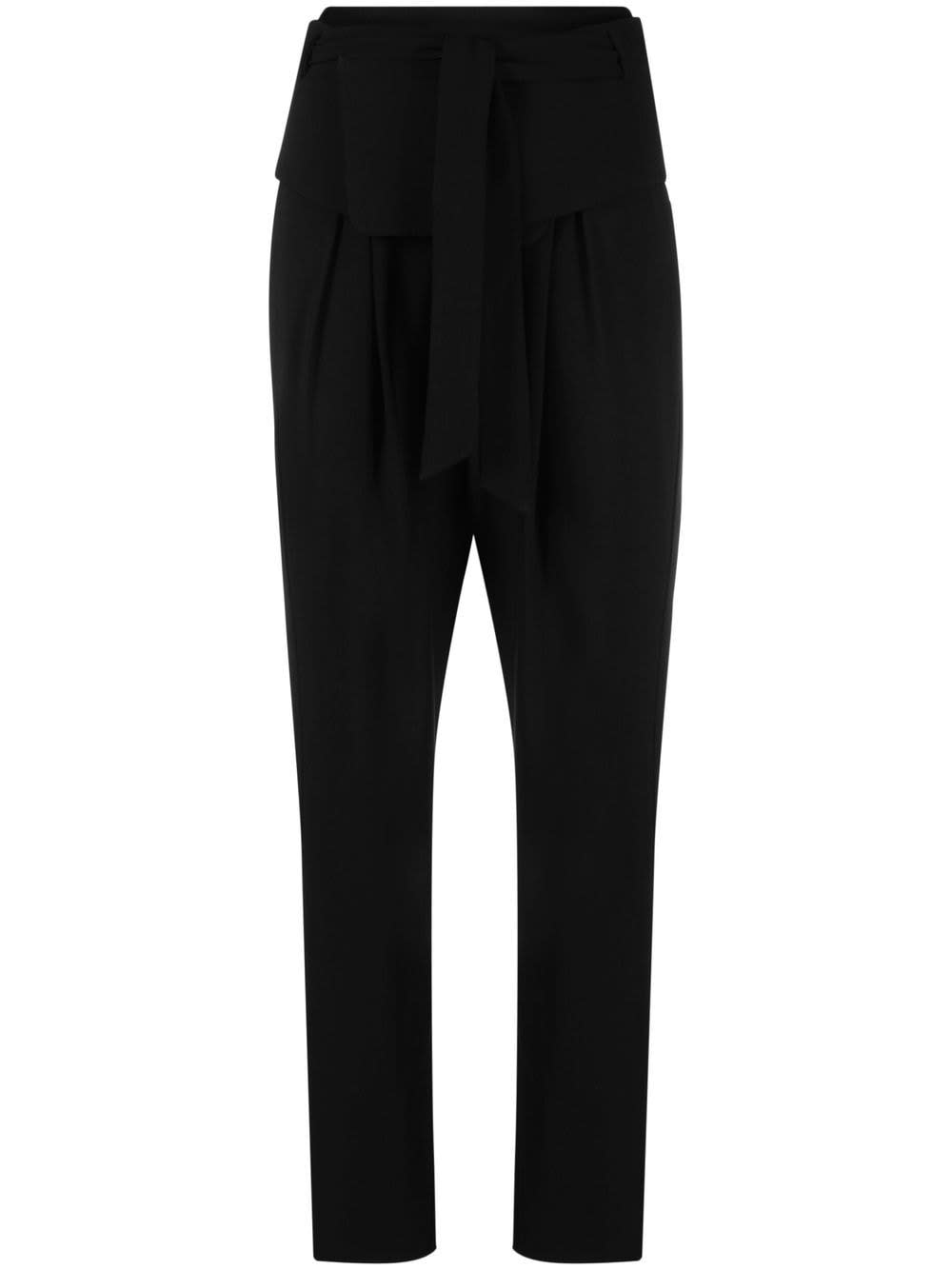 Shop Emporio Armani Trousers With Detachable Basque In Black