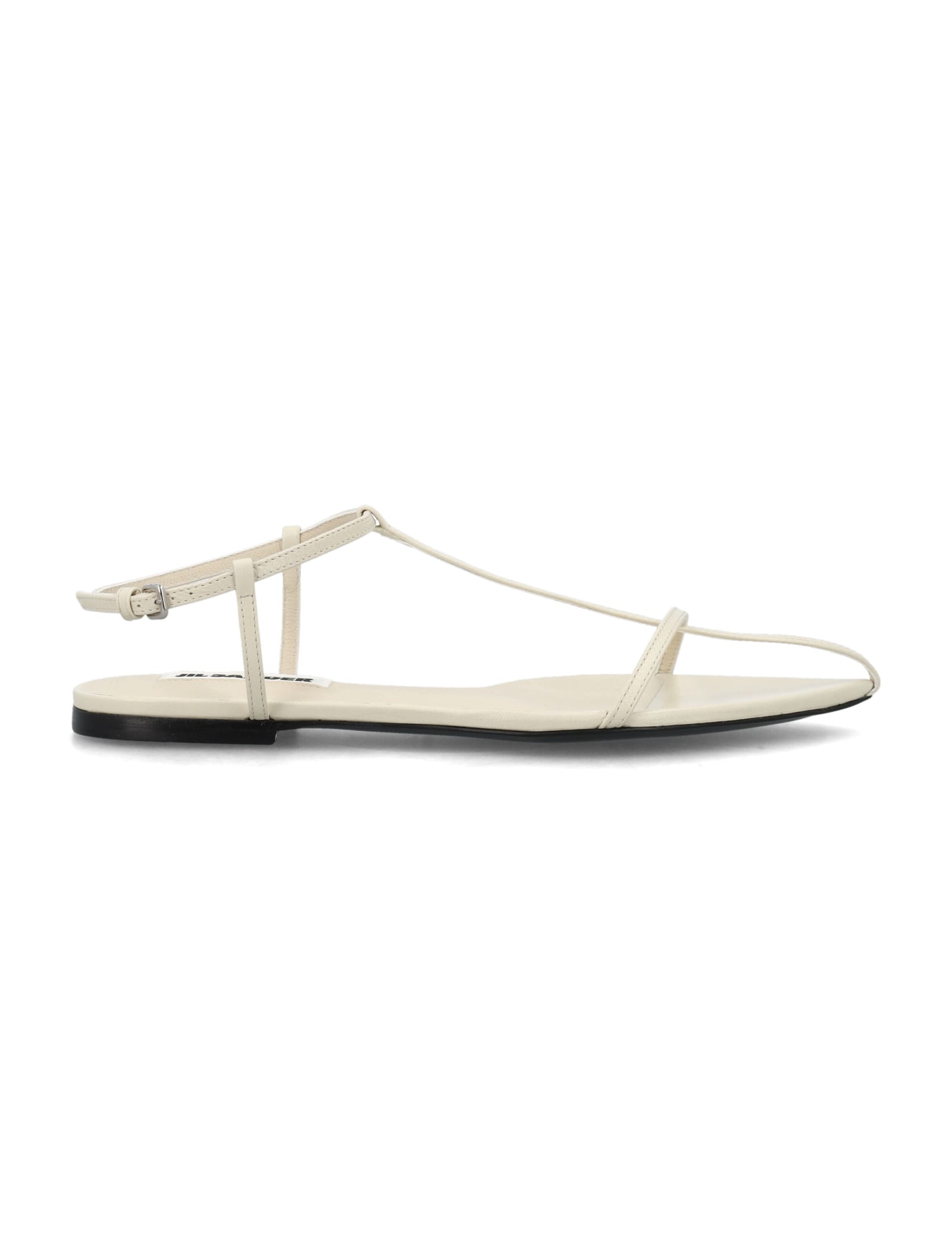 Jil Sander 10mm Leather T-bar Sandals In Toile