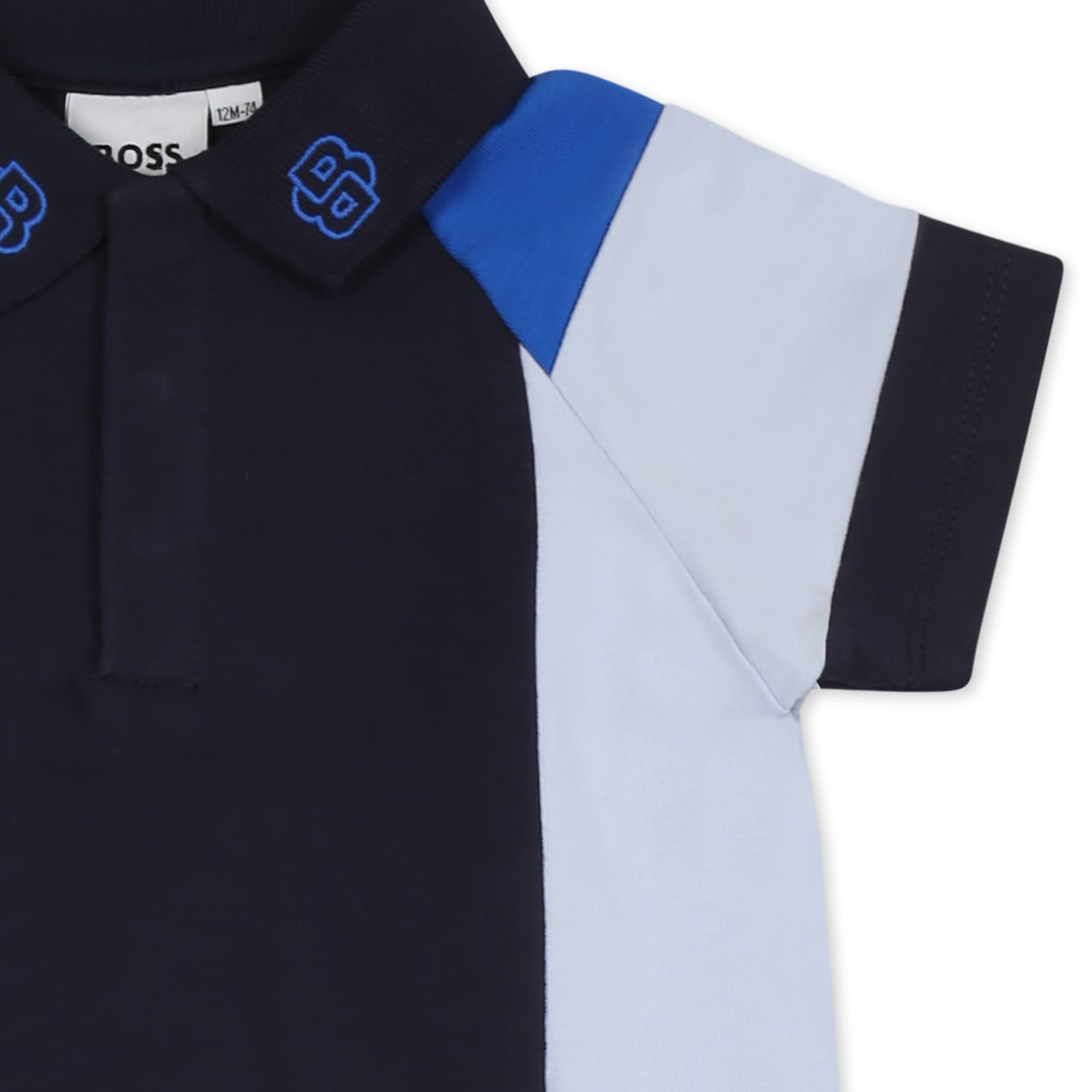 Hugo Boss Blue Suit For Baby Boy With Logo In Blue