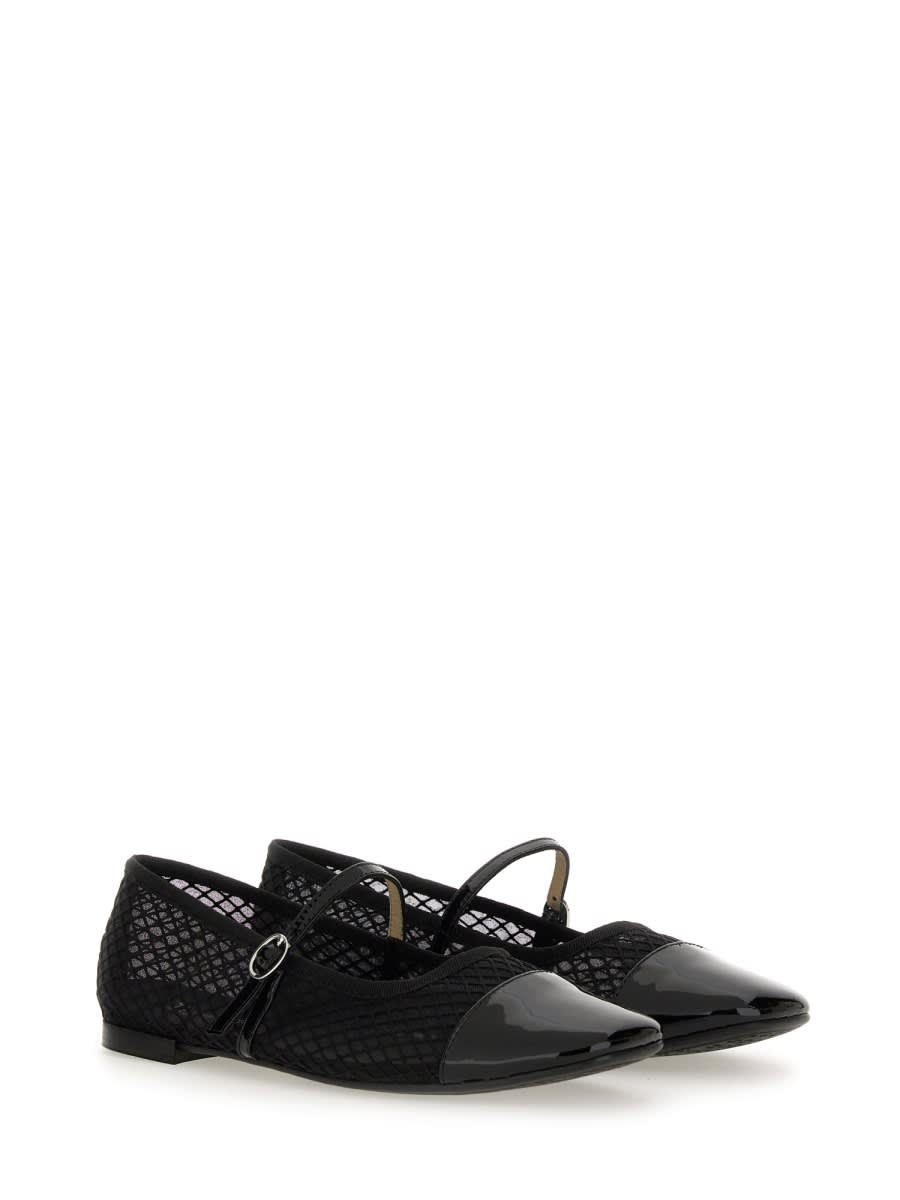 Repetto Mesh Ballet Flats In Black