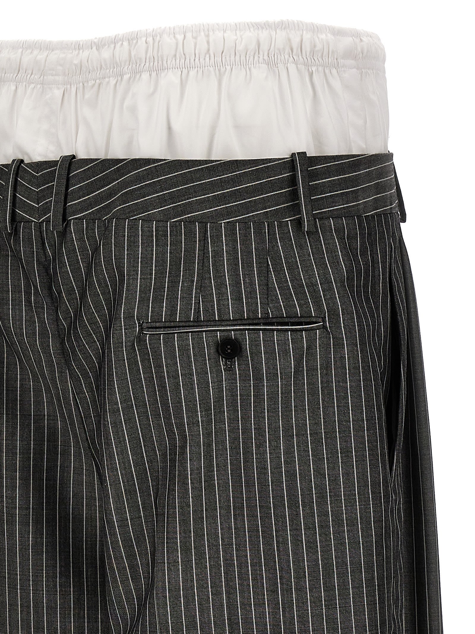 Shop Hed Mayner Cool Wool Trousers In Gray
