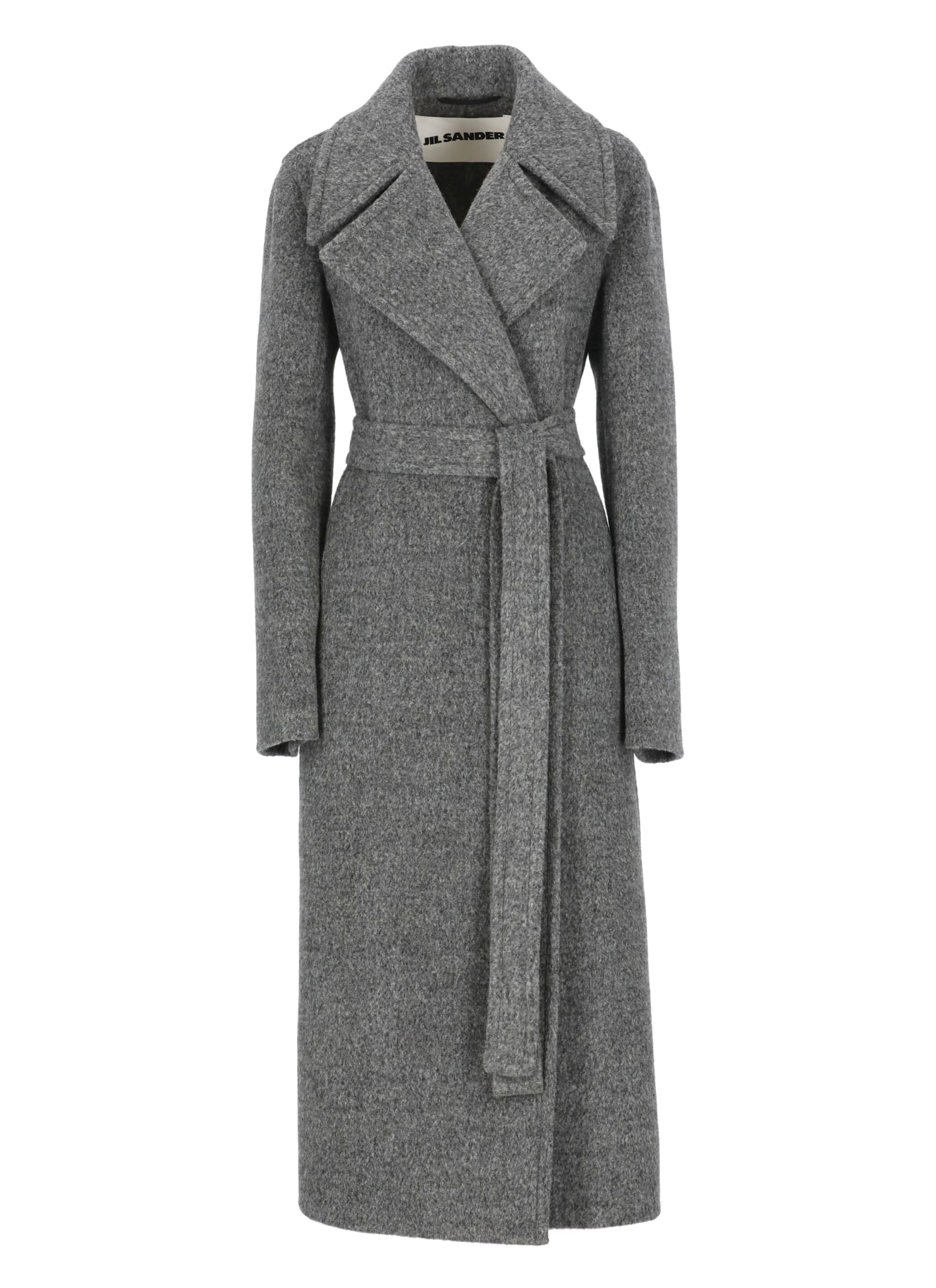 Shop Jil Sander Lama Coat In Grey